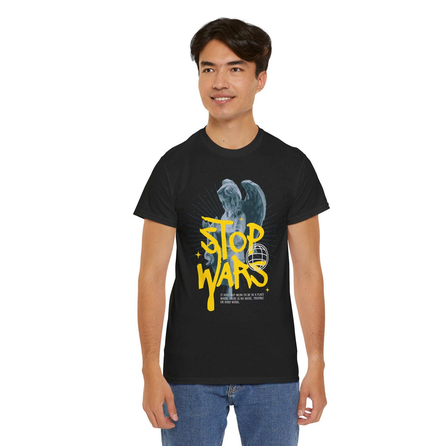 Stop Wars Unisex Heavy Cotton Tee | Fun Graphic T-Shirt for Peace Advocates - ArtShirt Couture