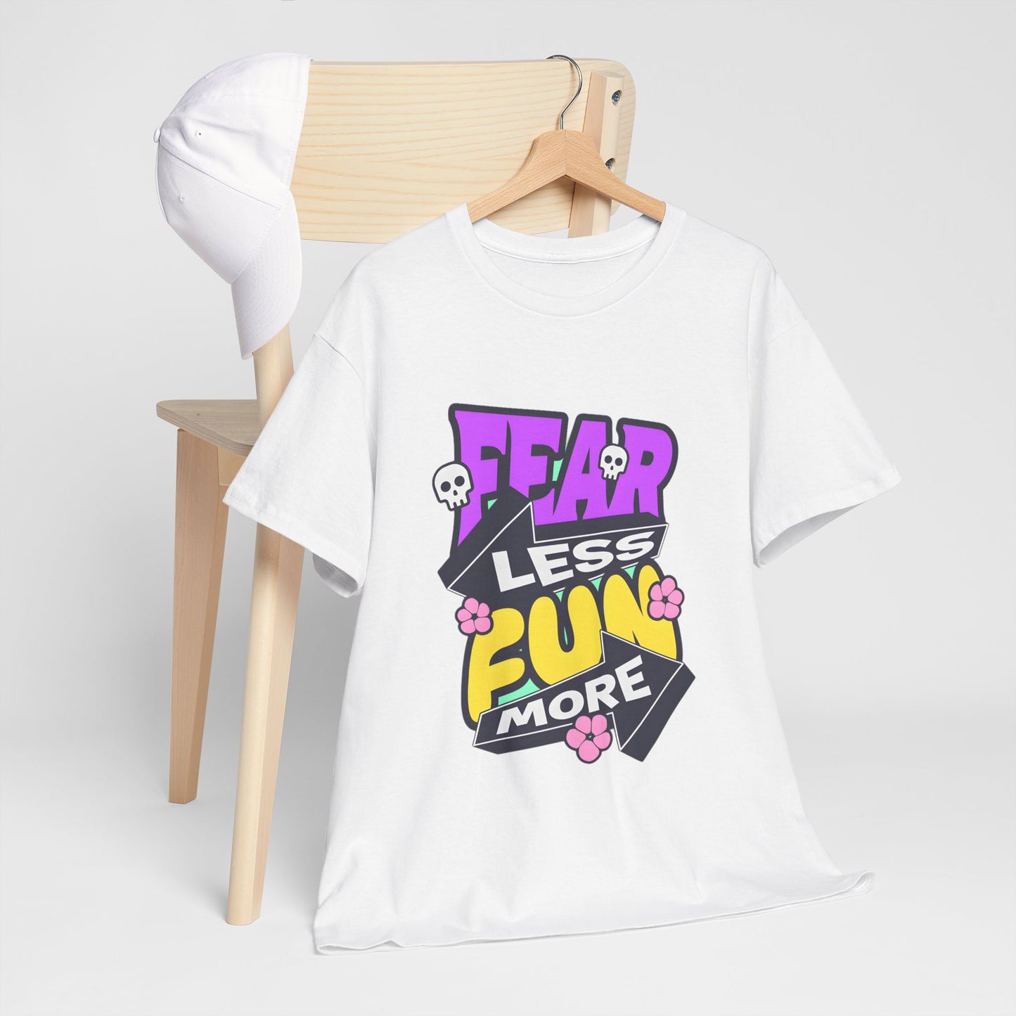 Fear Less Fun More Unisex Heavy Cotton Tee | Motivational Graphic T-Shirt - ArtShirt Couture
