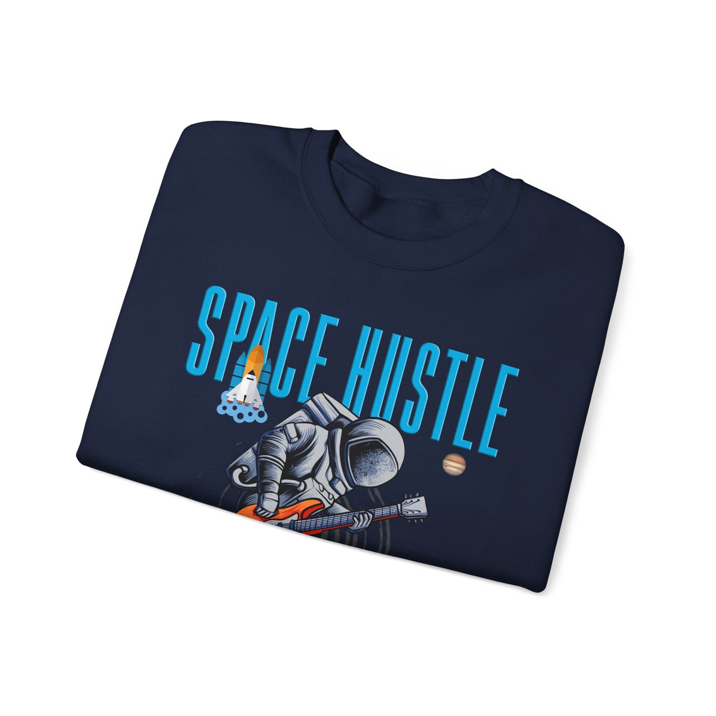 Space Hustle Music Unisex Heavy Blend™ Sweatshirt | Trendy Graphic Sweatshirt for Music and Space Enthusiasts - ArtShirt Couture