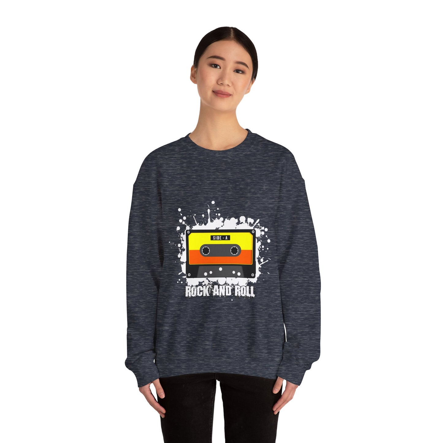 Rock 'N' Roll Unisex Heavy Blend™ Crewneck Sweatshirt | Classic Music Graphic Sweatshirt - ArtShirt Couture