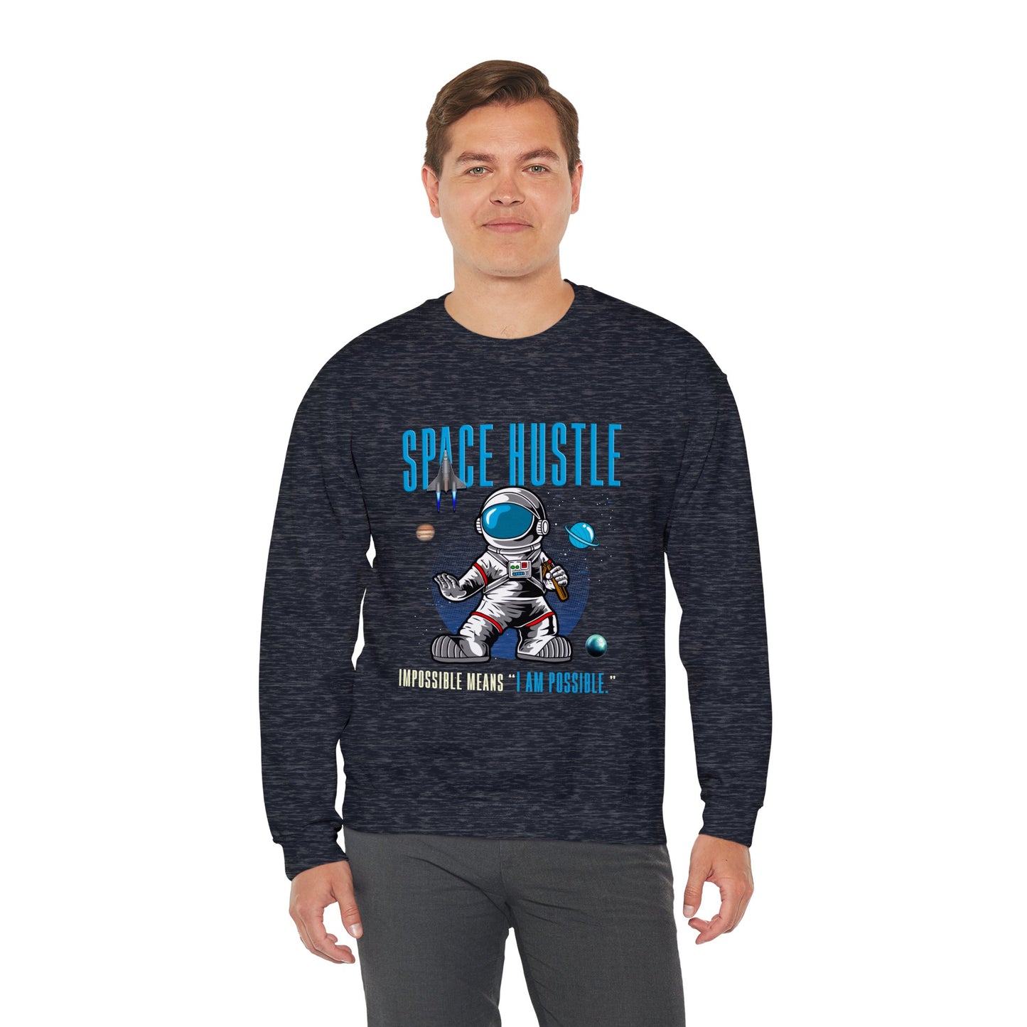Skateboard Space Hustle Unisex Heavy Blend™ Sweatshirt | Trendy Graphic Sweatshirt for Skateboarding Enthusiasts - ArtShirt Couture