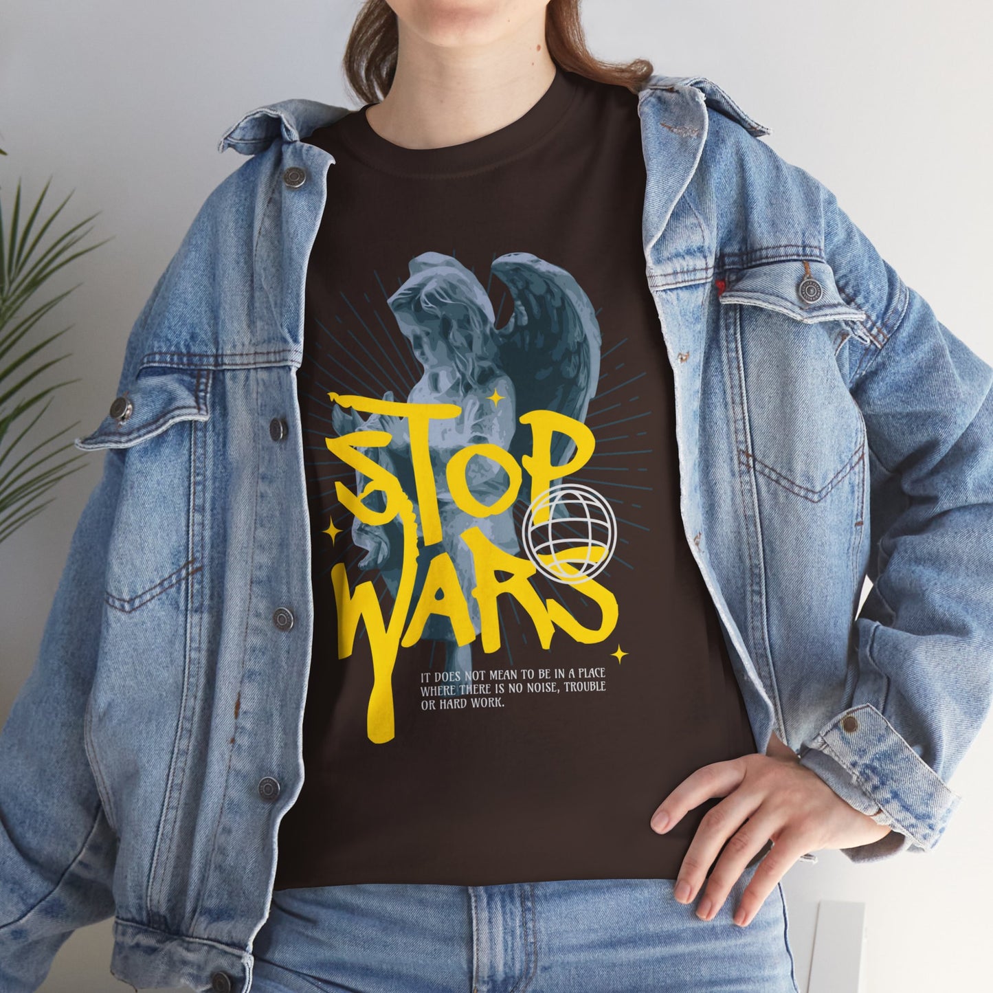 Stop Wars Unisex Heavy Cotton Tee | Fun Graphic T-Shirt for Peace Advocates - ArtShirt Couture