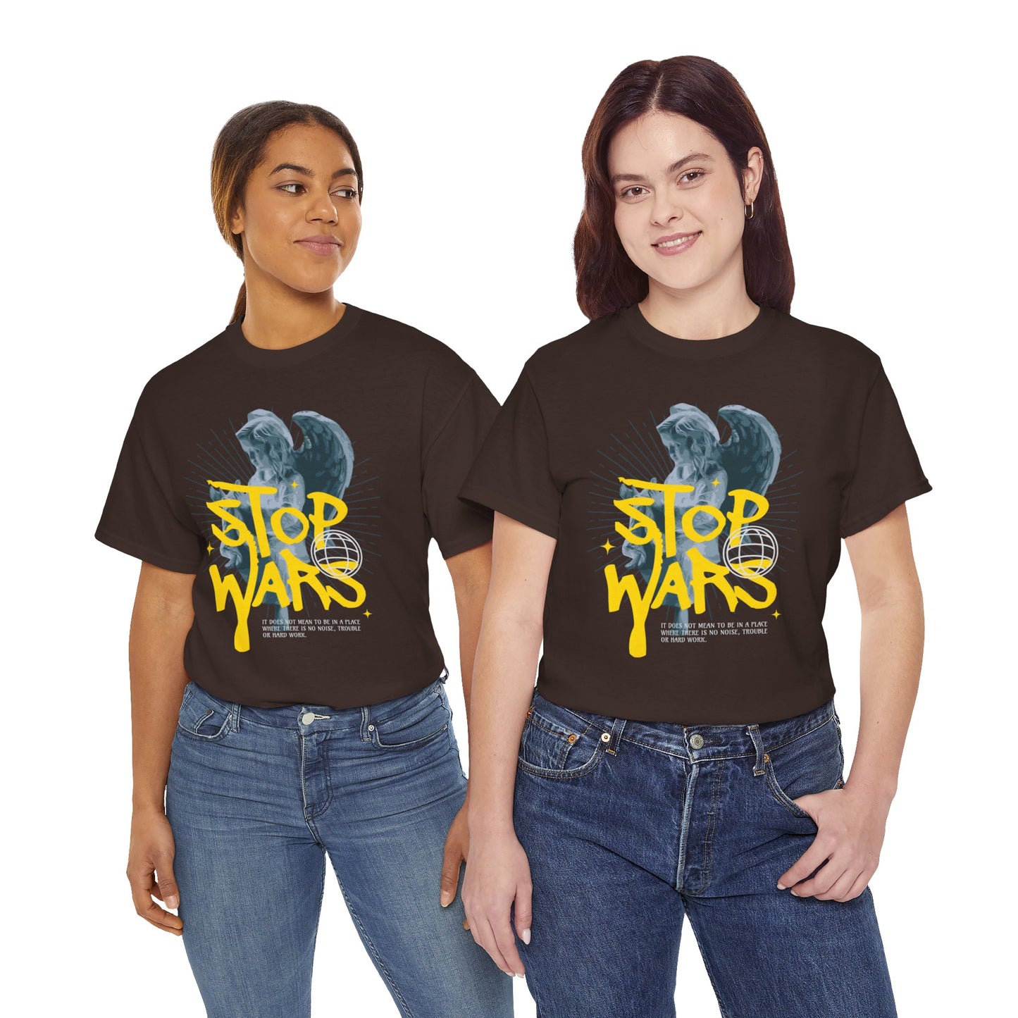Stop Wars Unisex Heavy Cotton Tee | Fun Graphic T-Shirt for Peace Advocates - ArtShirt Couture