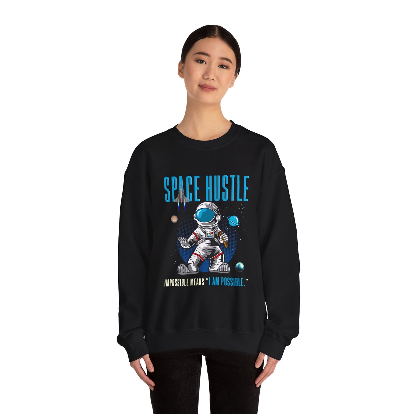 Skateboard Space Hustle Unisex Heavy Blend™ Sweatshirt | Trendy Graphic Sweatshirt for Skateboarding Enthusiasts - ArtShirt Couture