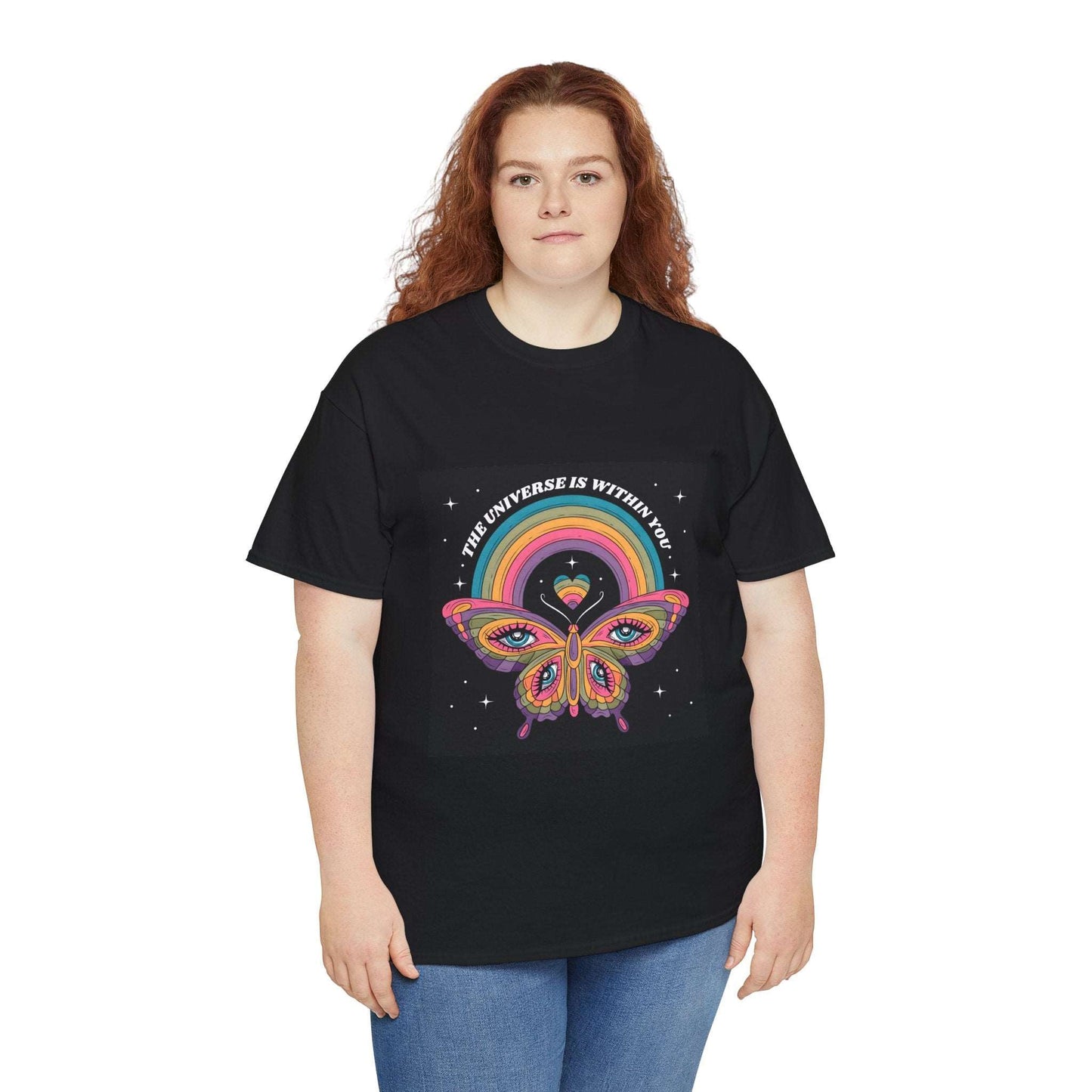 Psychedelic Butterfly Unisex Heavy Graphic Cotton Tee - Artshirtcouture