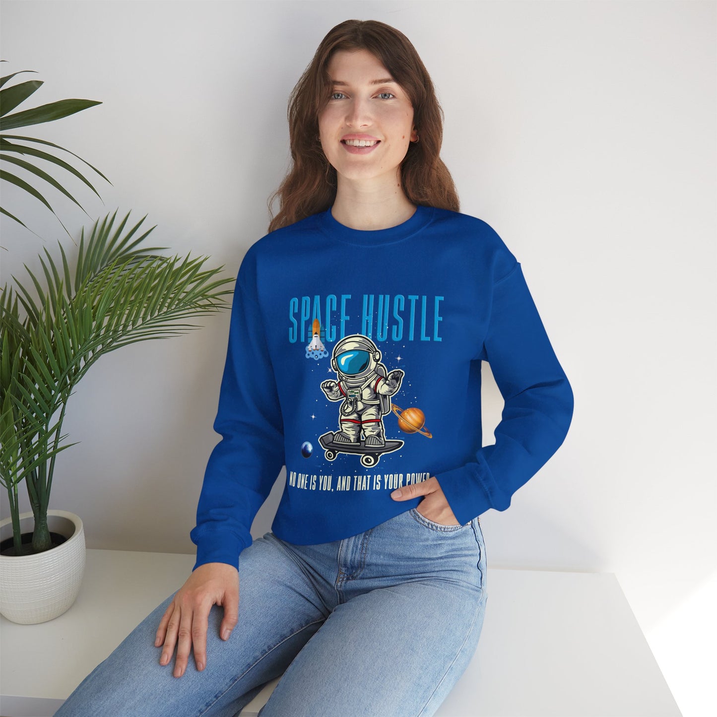 Space Hustle Unisex Heavy Blend™ Sweatshirt | Trendy Graphic Sweatshirt for Space Enthusiasts - ArtShirt Couture