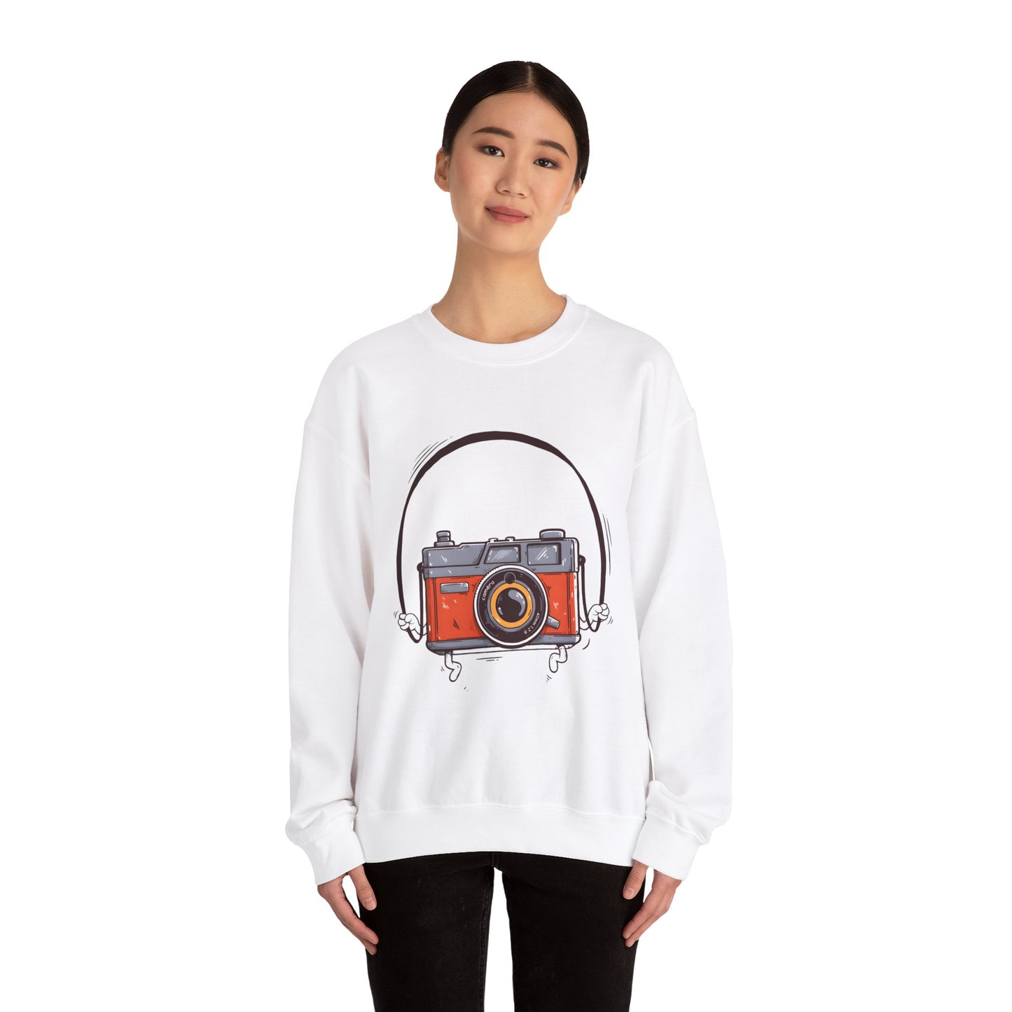 The Camera Unisex Heavy Blend™ Crewneck Sweatshirt | Stylish Graphic Sweatshirt for Photography Lovers - ArtShirt Couture
