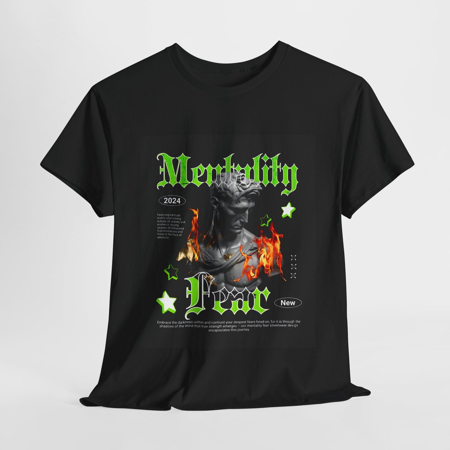 Mentality Fear Unisex Heavy Cotton Tee | Bold Motivational Graphic T-Shirt - Artshirtcouture