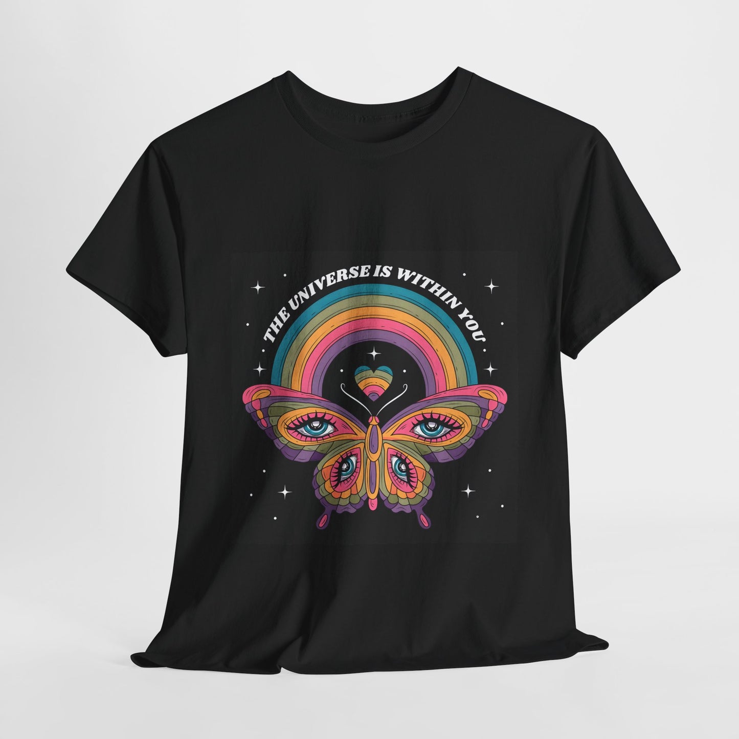 Psychedelic Butterfly Unisex Heavy Graphic Cotton Tee - Artshirtcouture
