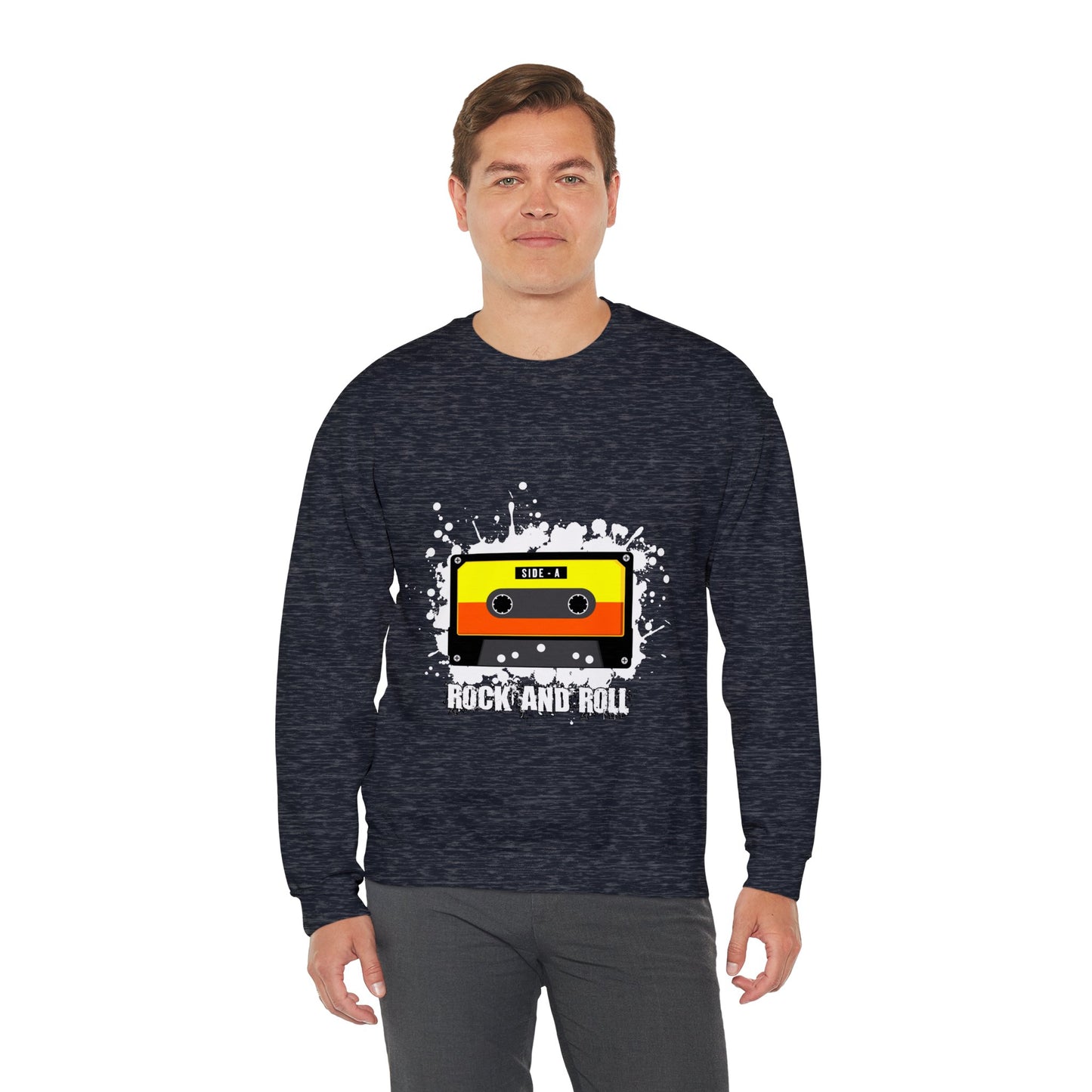 Rock 'N' Roll Unisex Heavy Blend™ Crewneck Sweatshirt | Classic Music Graphic Sweatshirt - ArtShirt Couture