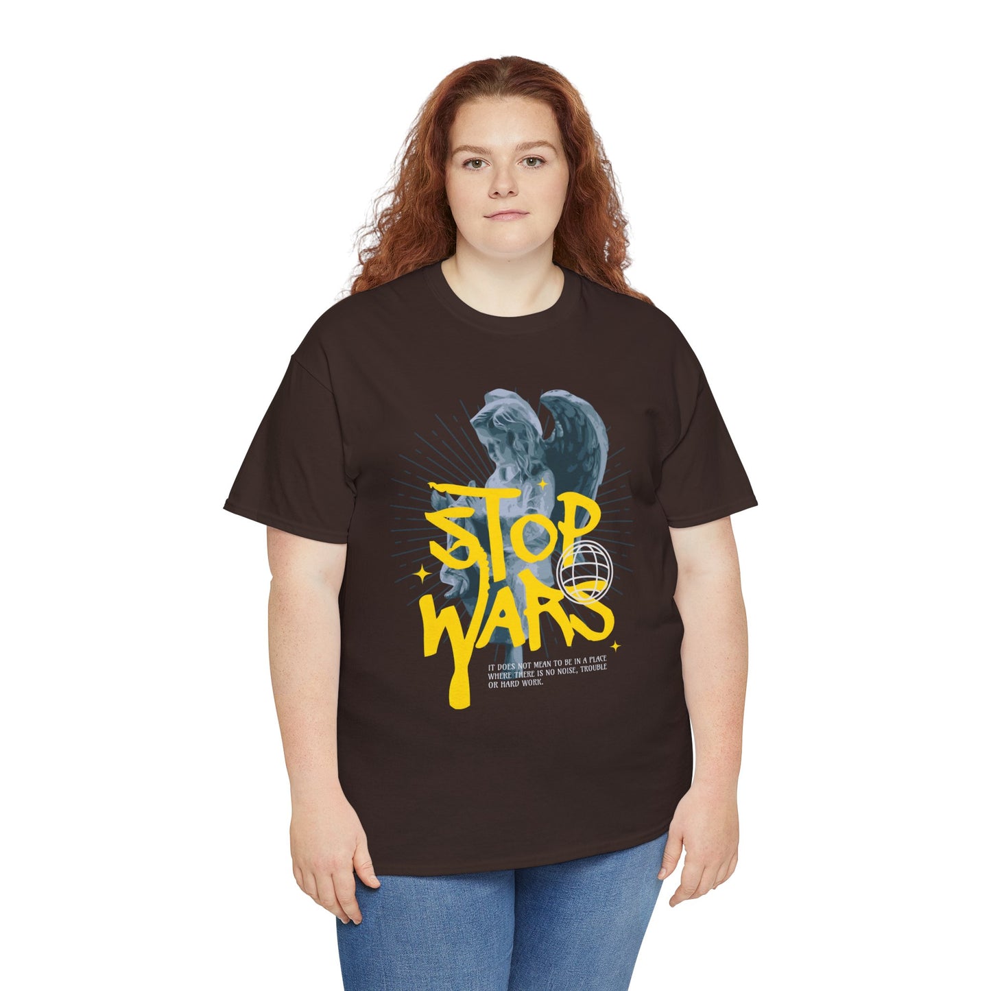 Stop Wars Unisex Heavy Cotton Tee | Fun Graphic T-Shirt for Peace Advocates - ArtShirt Couture