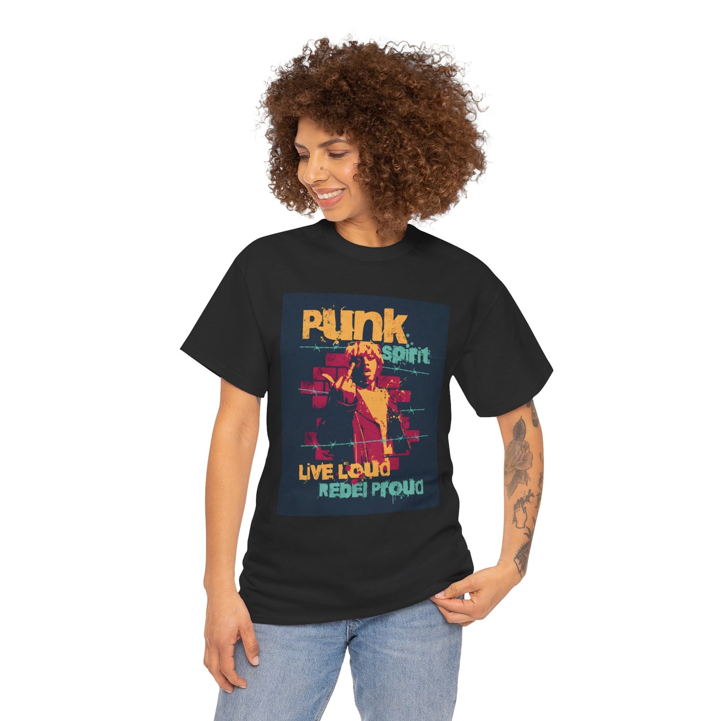 Punk Spirit Graphic Unisex Heavy Cotton Tee | Edgy T-Shirt for Punk Culture Enthusiasts - ArtShirt Couture