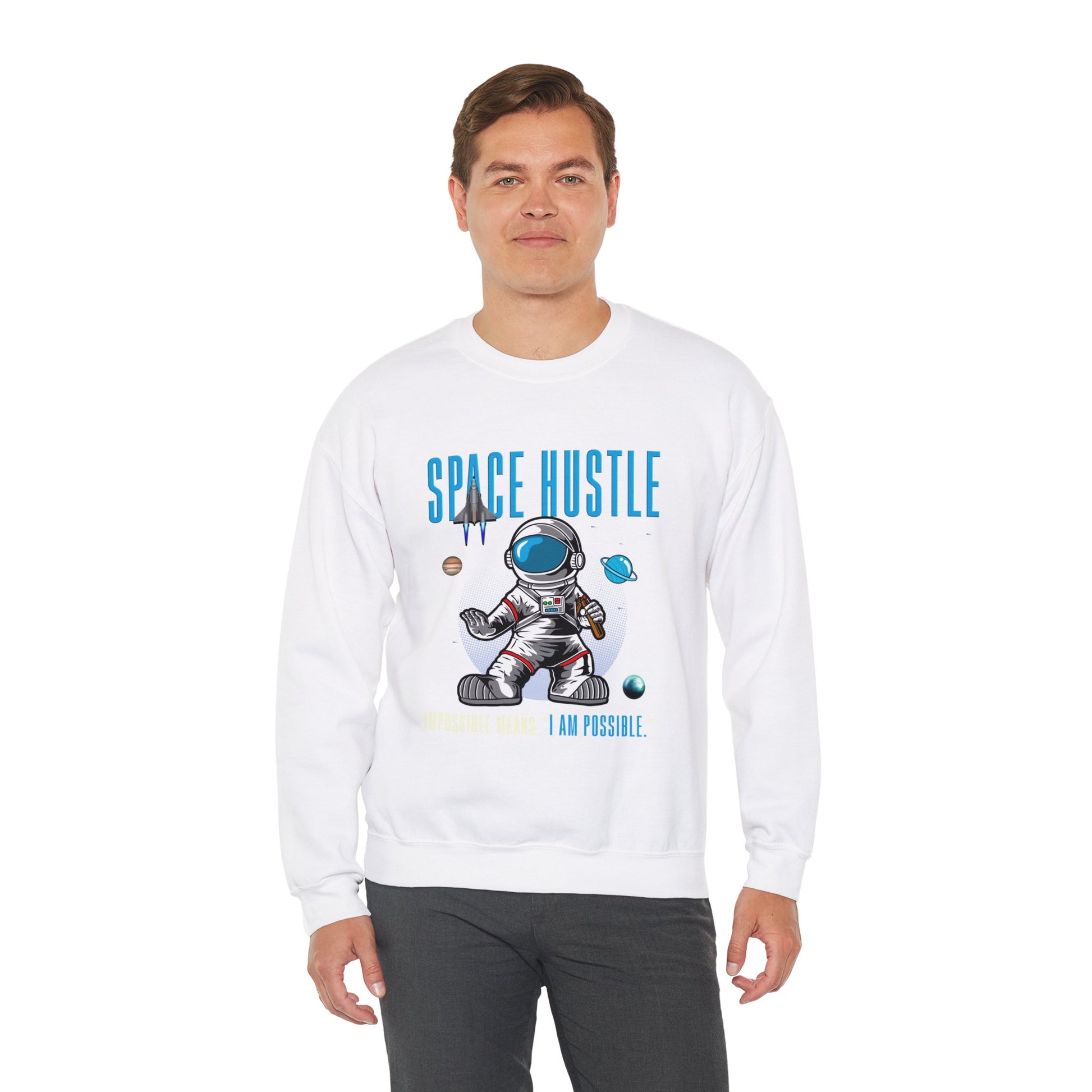 Skateboard Space Hustle Unisex Heavy Blend™ Sweatshirt | Trendy Graphic Sweatshirt for Skateboarding Enthusiasts - ArtShirt Couture