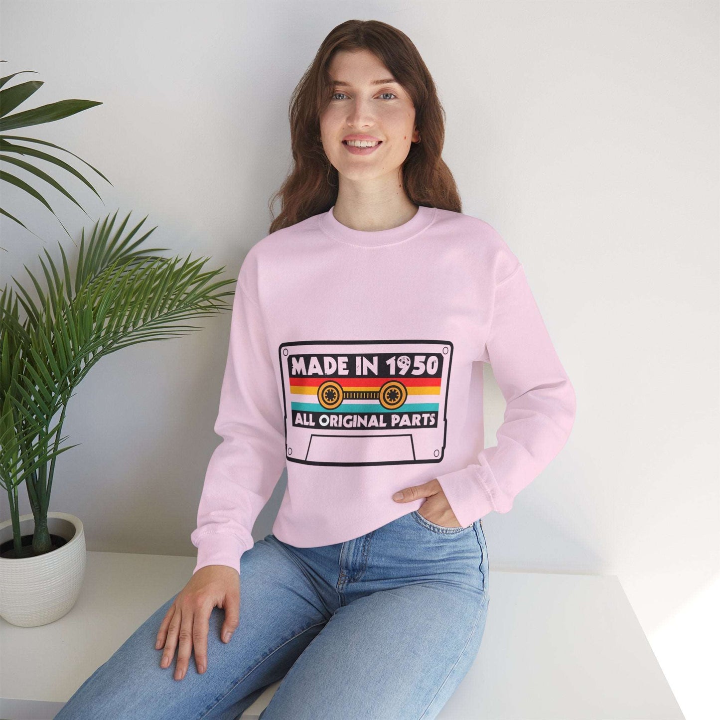 Vintage 1950s Old Tape Cassette Unisex Heavy Blend™ Crewneck Sweatshirt | Retro Graphic Sweatshirt - ArtShirt Couture
