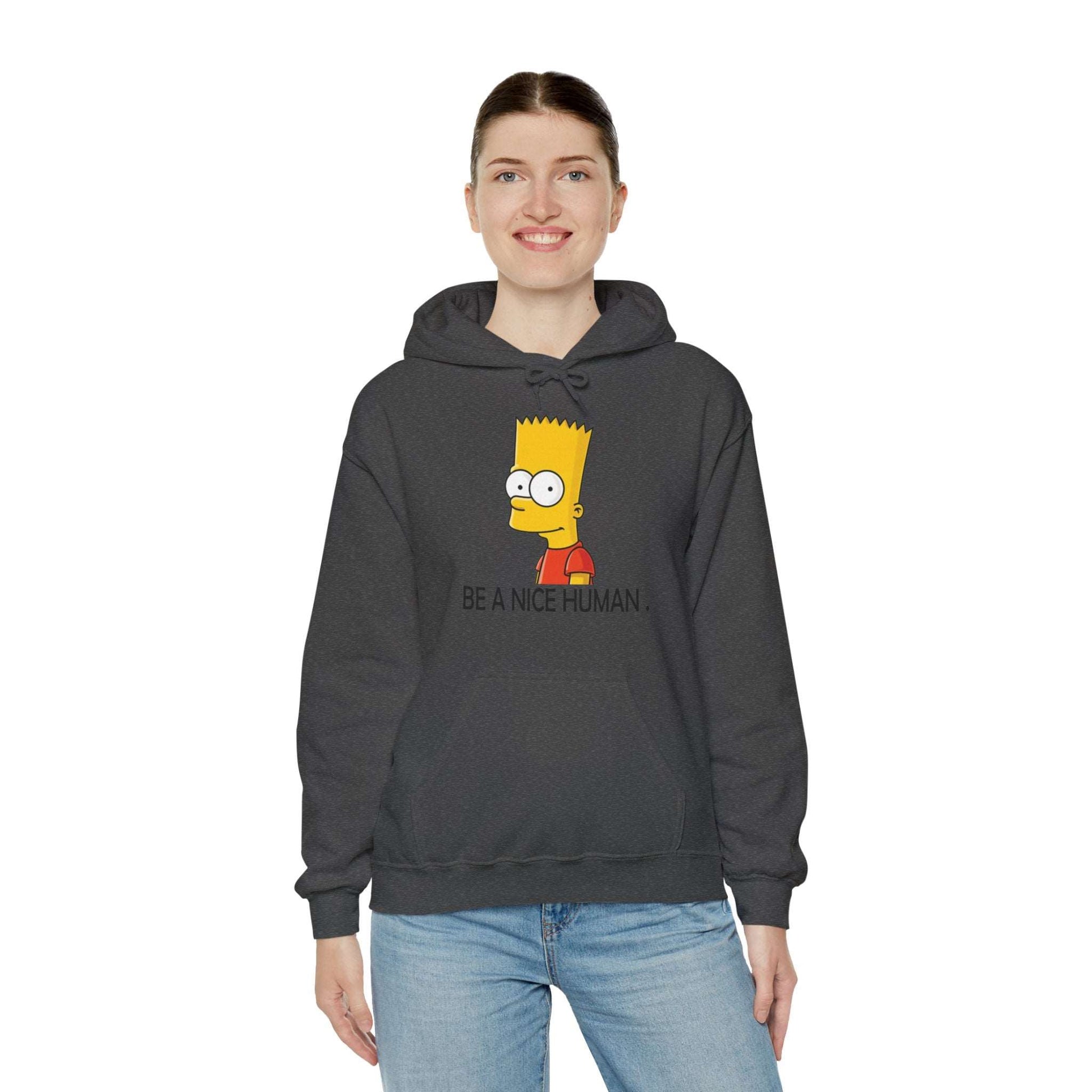 Bart Simspon its nice to be human Unisex Heavy Blend™ Hoodie - ArtShirt Couture