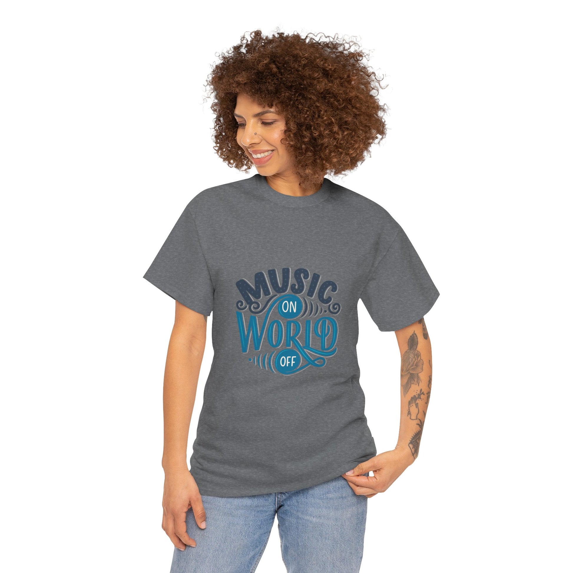 Music World Unisex Heavy Graphic Cotton Tee - ArtShirt Couture