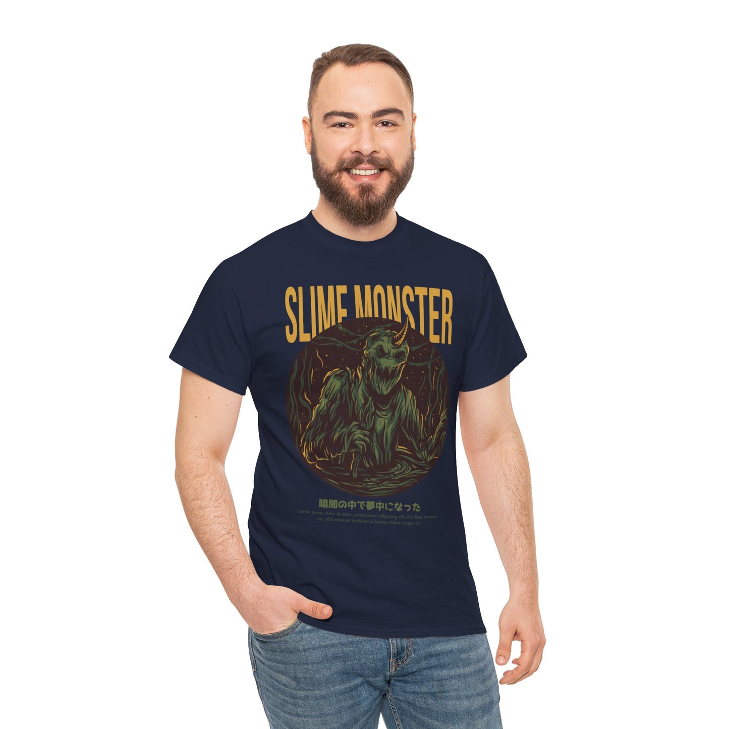 Slime Monster Unisex Heavy Cotton Tee | Fun Graphic T-Shirt for Kids and Monster Lovers - ArtShirt Couture