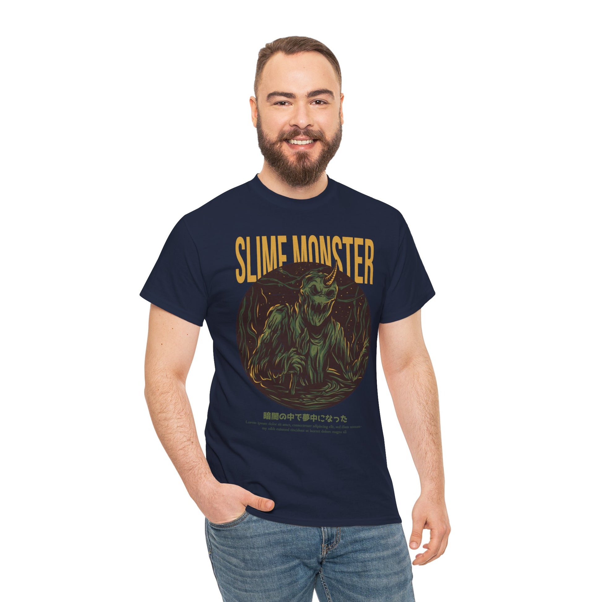 Slime Monster Unisex Heavy Cotton Tee | Fun Graphic T-Shirt for Kids and Monster Lovers - ArtShirt Couture