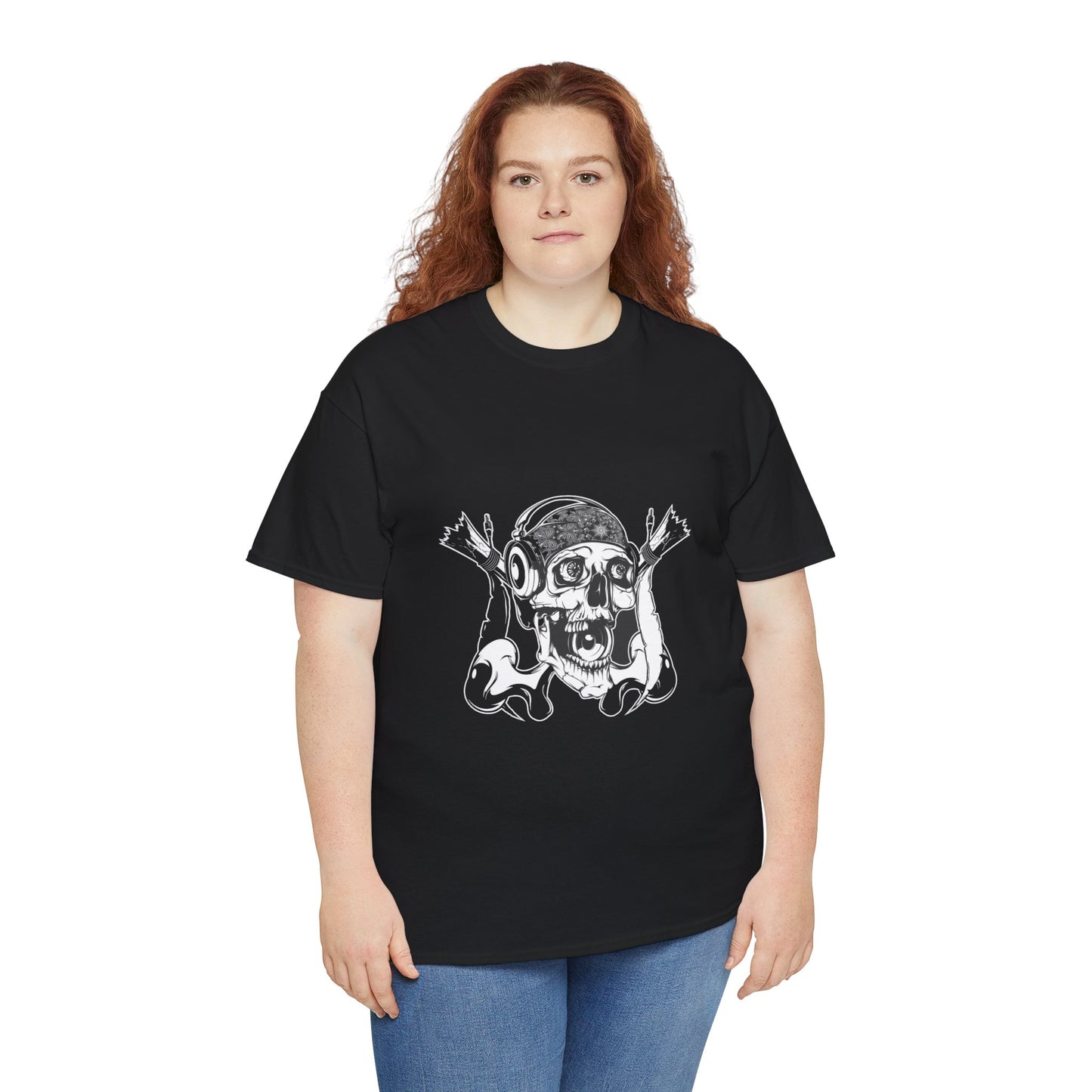 The Skeleton Unisex Heavy Cotton Tee | Spooky Graphic T-Shirt for Halloween and Skull Enthusiasts - ArtShirt Couture