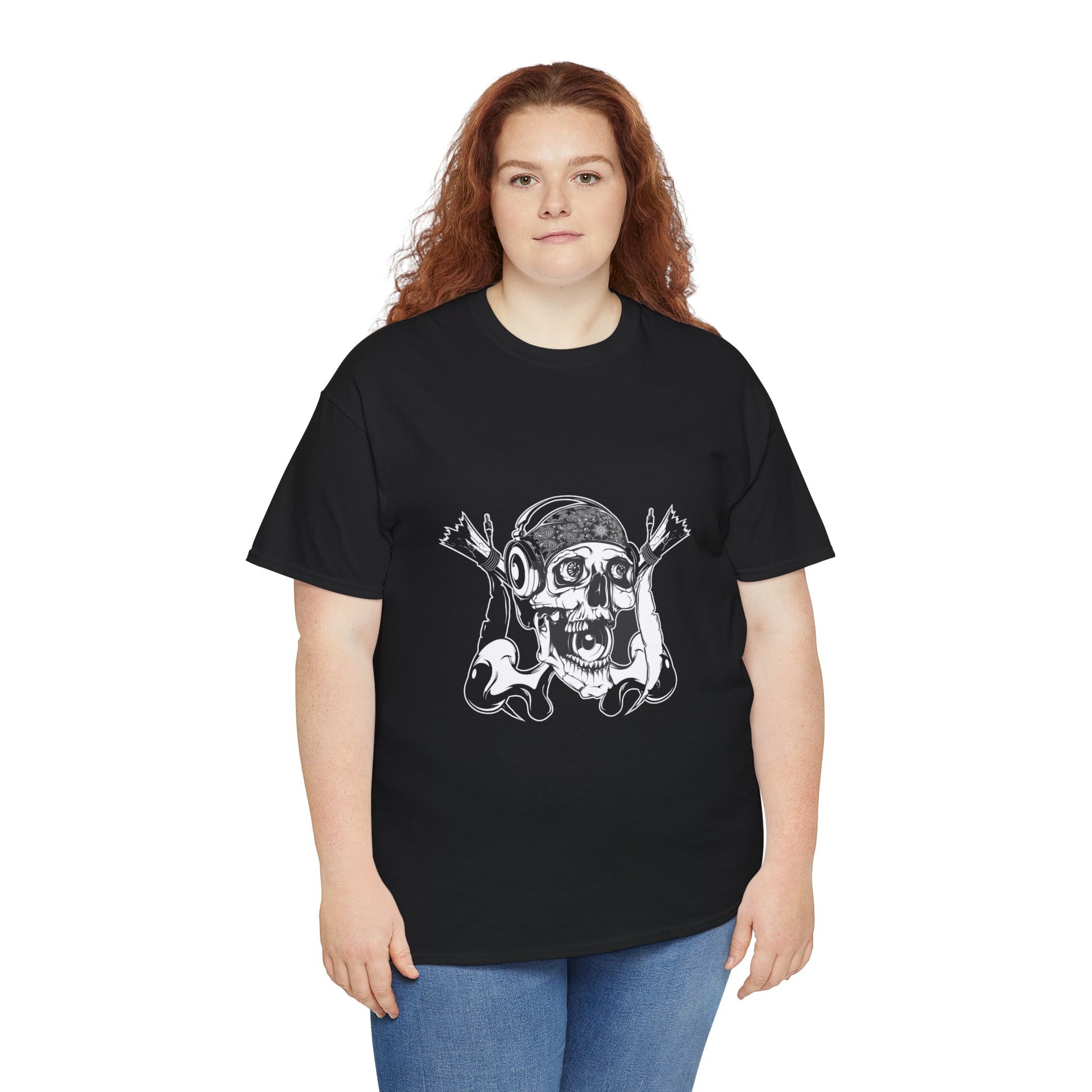 The Skeleton Unisex Heavy Cotton Tee | Spooky Graphic T-Shirt for Halloween and Skull Enthusiasts - ArtShirt Couture