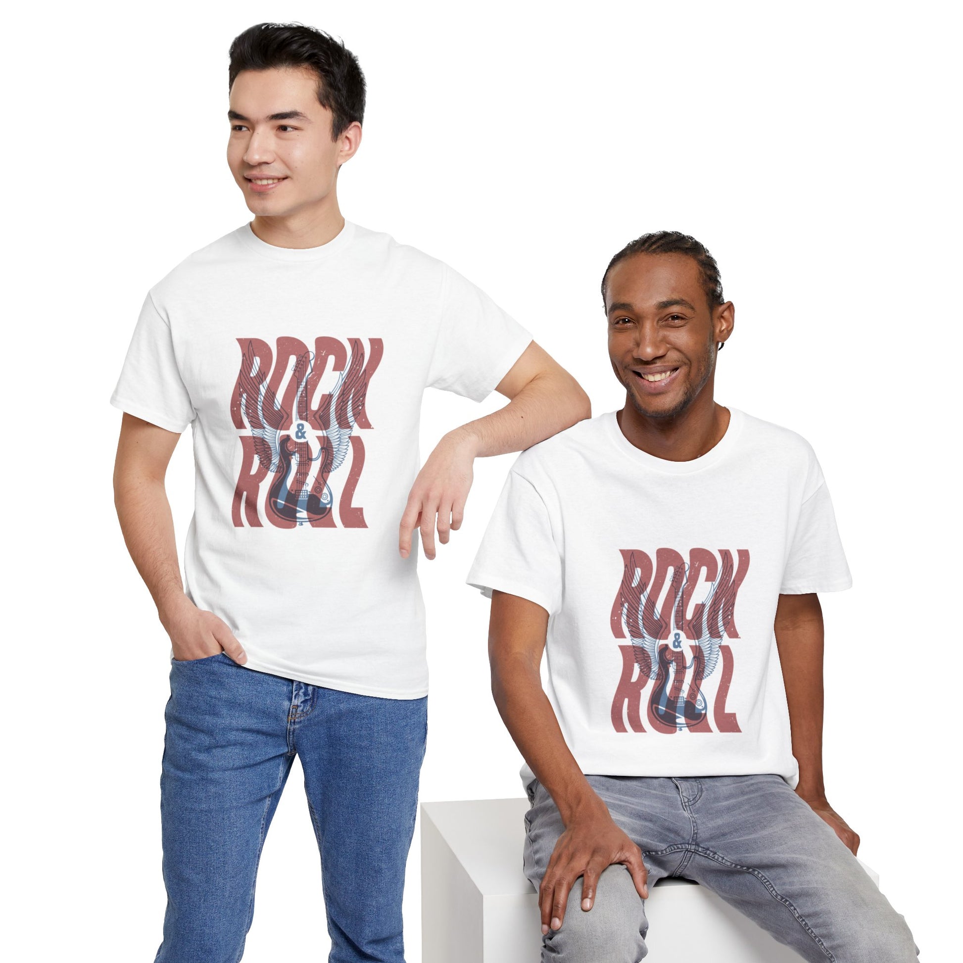 Rock 'N' Roll Unisex Heavy Cotton Tee | Classic Graphic T-Shirt for Music Lovers - ArtShirt Couture