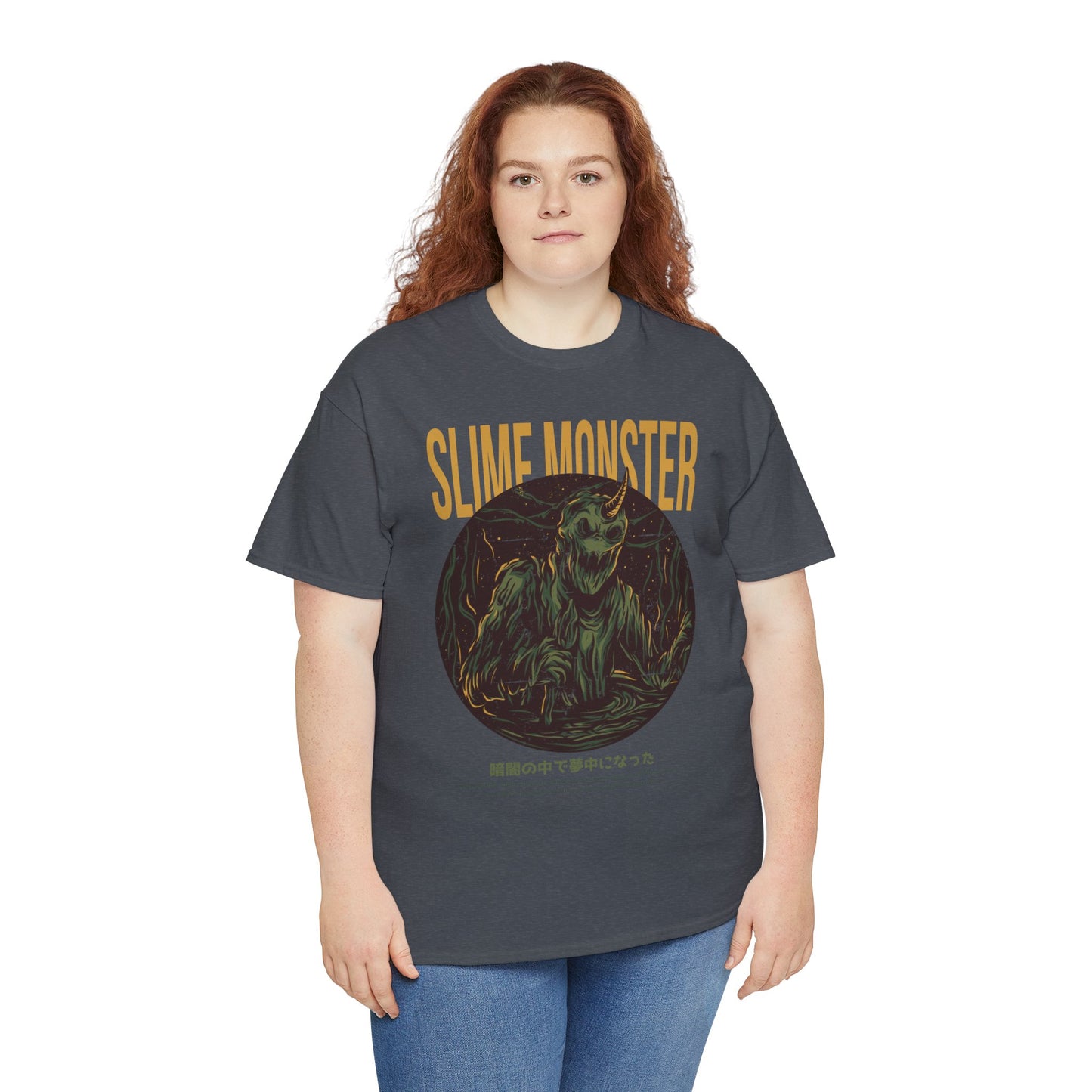 Slime Monster Unisex Heavy Cotton Tee | Fun Graphic T-Shirt for Kids and Monster Lovers - ArtShirt Couture