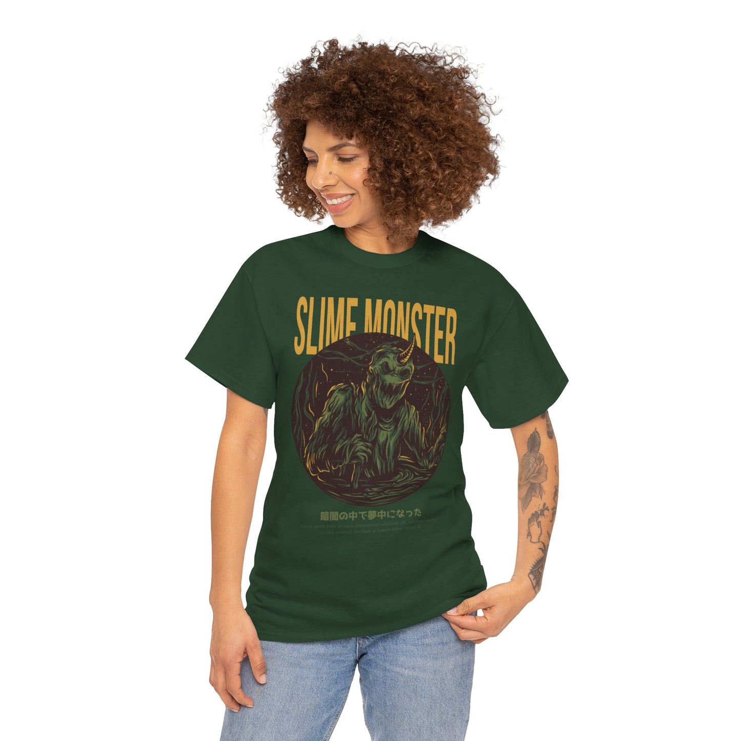 Slime Monster Unisex Heavy Cotton Tee | Fun Graphic T-Shirt for Kids and Monster Lovers - ArtShirt Couture