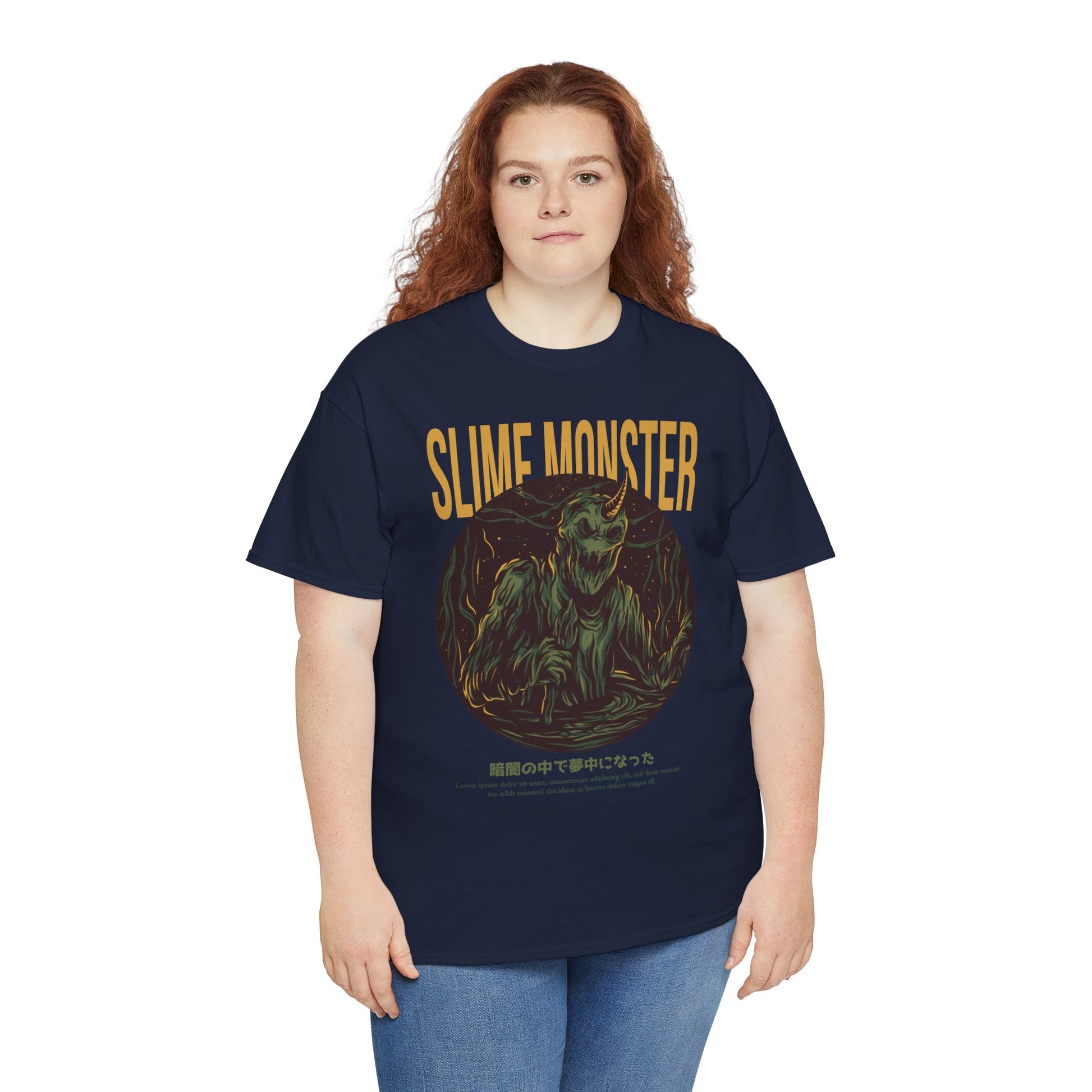 Slime Monster Unisex Heavy Cotton Tee | Fun Graphic T-Shirt for Kids and Monster Lovers - ArtShirt Couture