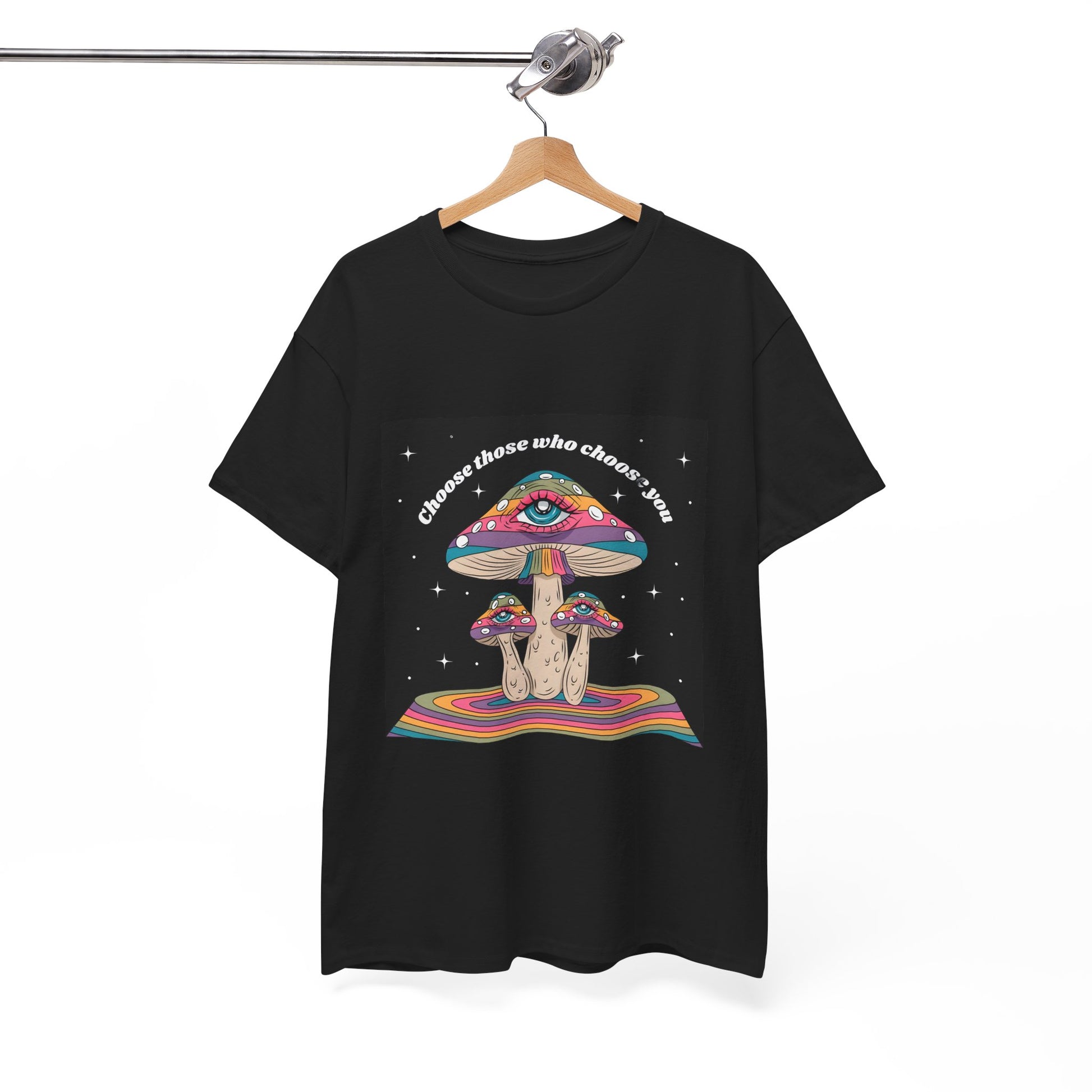 Psychedelic Mushroom Unisex Heavy Cotton Tee  - Artshirtcouture