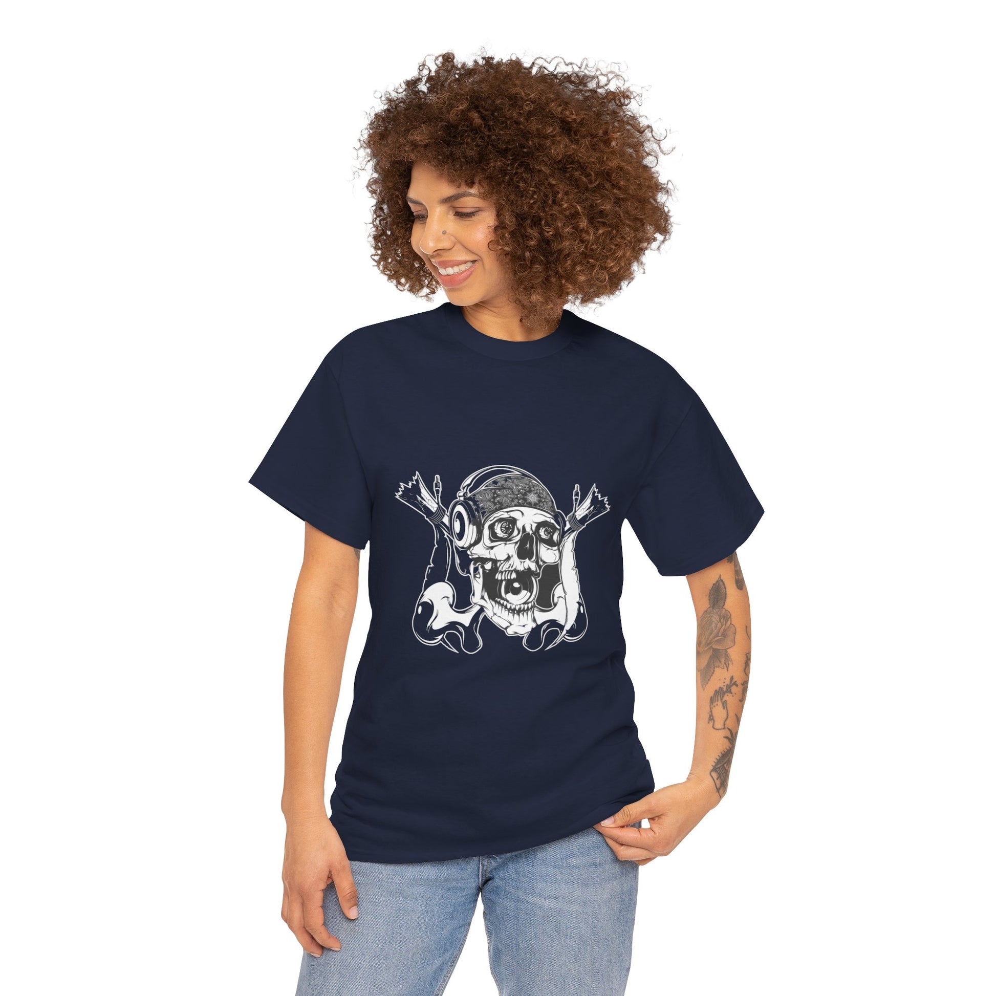 The Skeleton Unisex Heavy Cotton Tee | Spooky Graphic T-Shirt for Halloween and Skull Enthusiasts - ArtShirt Couture