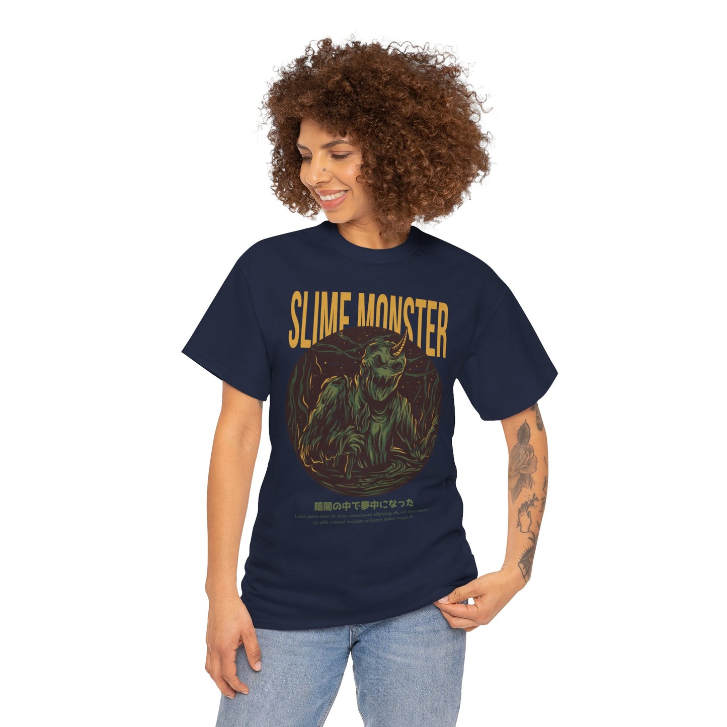 Slime Monster Unisex Heavy Cotton Tee | Fun Graphic T-Shirt for Kids and Monster Lovers - ArtShirt Couture