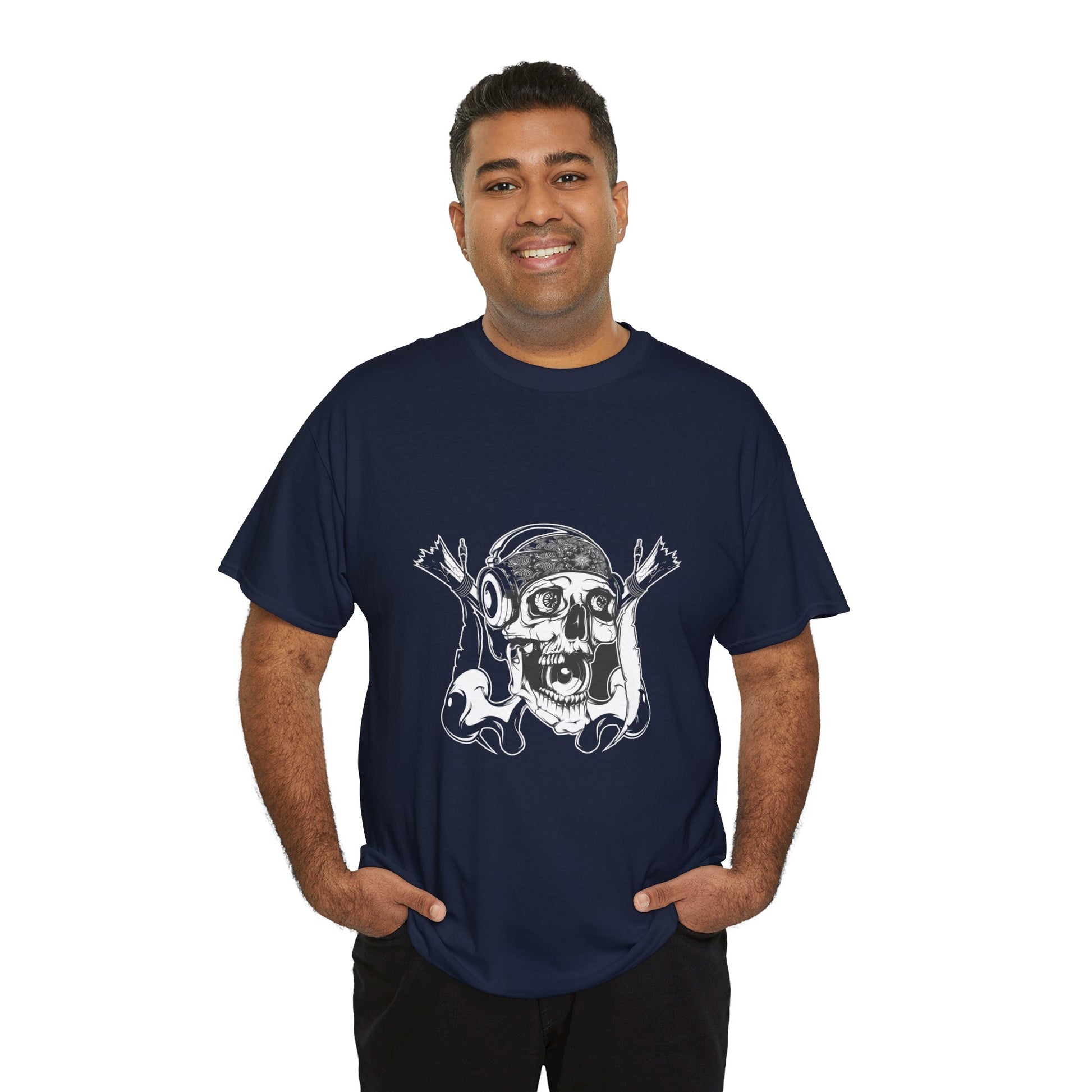 The Skeleton Unisex Heavy Cotton Tee | Spooky Graphic T-Shirt for Halloween and Skull Enthusiasts - ArtShirt Couture