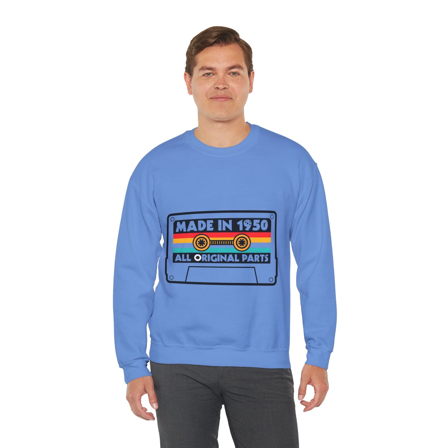 Vintage 1950s Old Tape Cassette Unisex Heavy Blend™ Crewneck Sweatshirt | Retro Graphic Sweatshirt - ArtShirt Couture