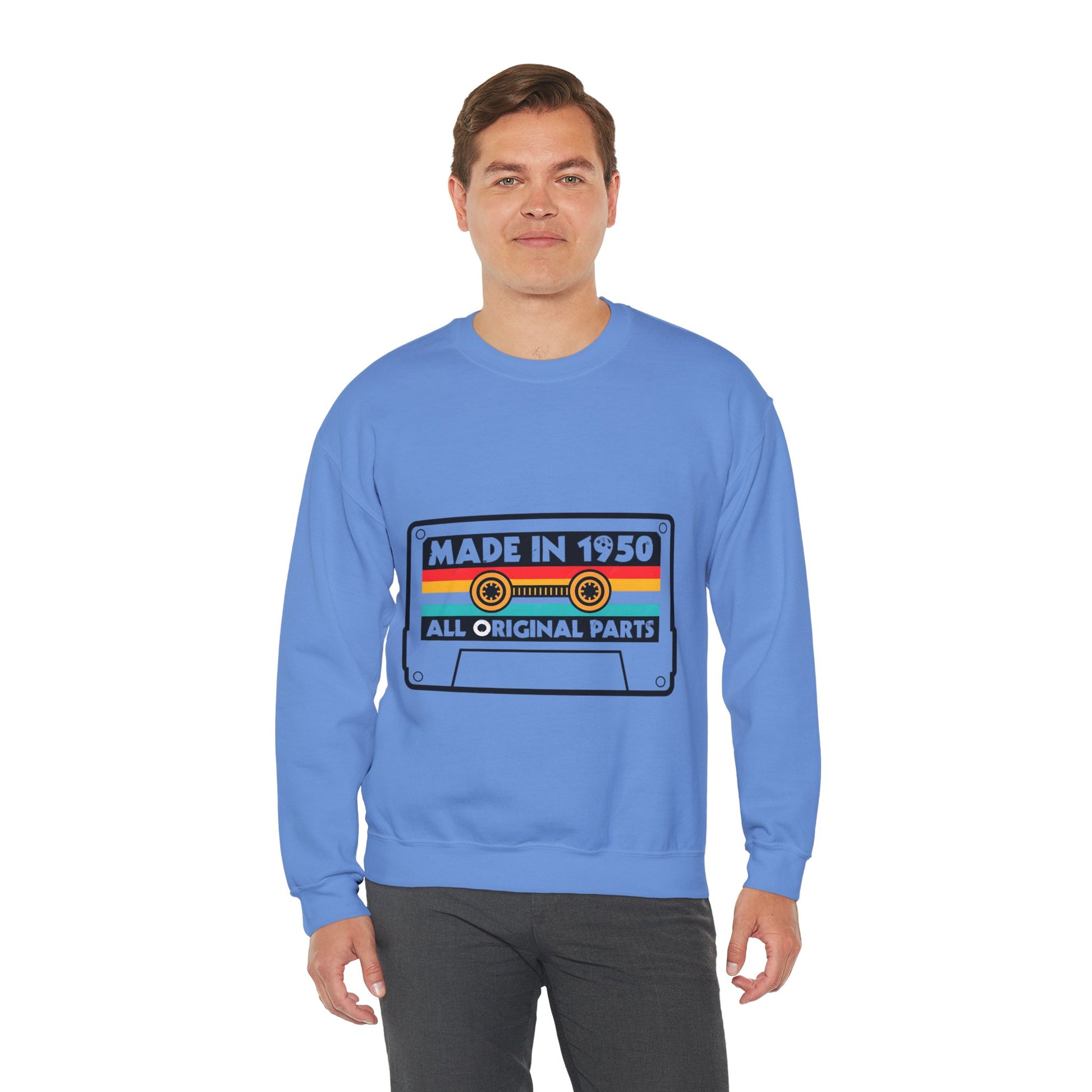 Vintage 1950s Old Tape Cassette Unisex Heavy Blend™ Crewneck Sweatshirt | Retro Graphic Sweatshirt - ArtShirt Couture