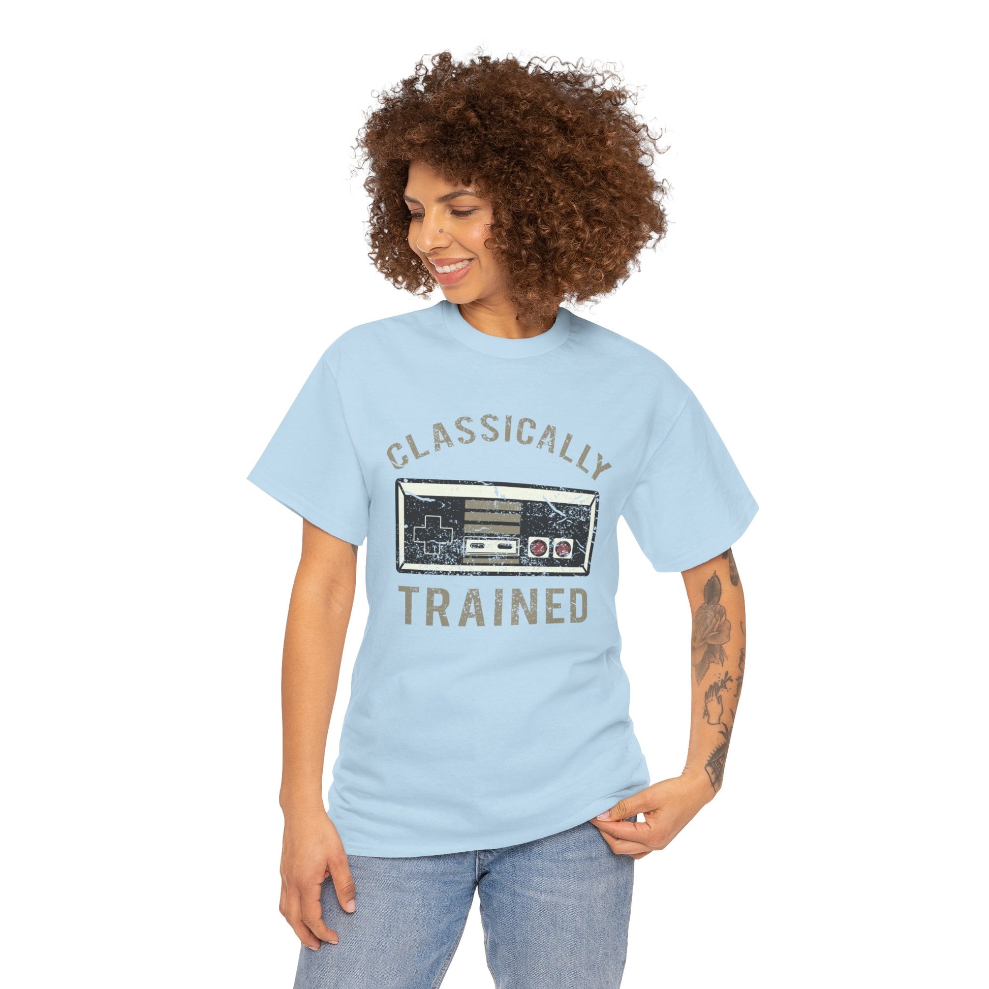 The Classically Trained and Distressed Unisex Heavy Cotton Tee | Vintage-Inspired Graphic T-Shirt for Art Lovers - ArtShirt Couture