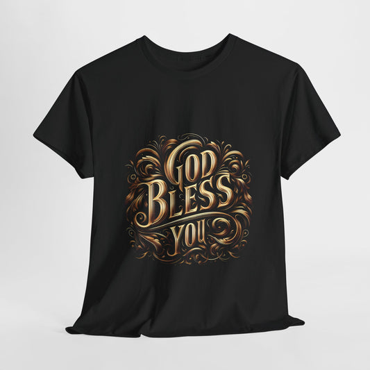 God Bless You Unisex Heavy Cotton Tee | Inspirational Graphic T-Shirt - Artshirtcouture