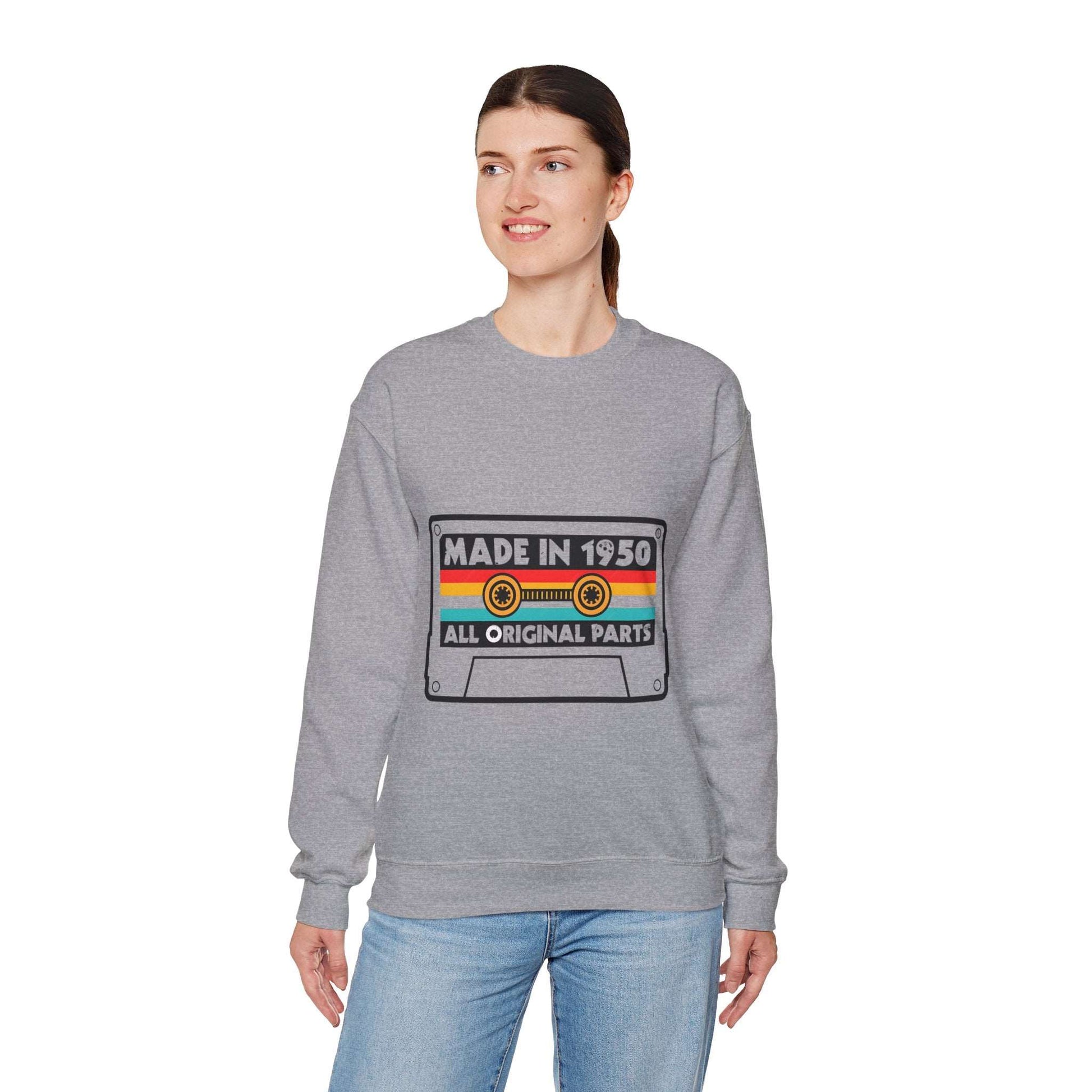Vintage 1950s Old Tape Cassette Unisex Heavy Blend™ Crewneck Sweatshirt | Retro Graphic Sweatshirt - ArtShirt Couture