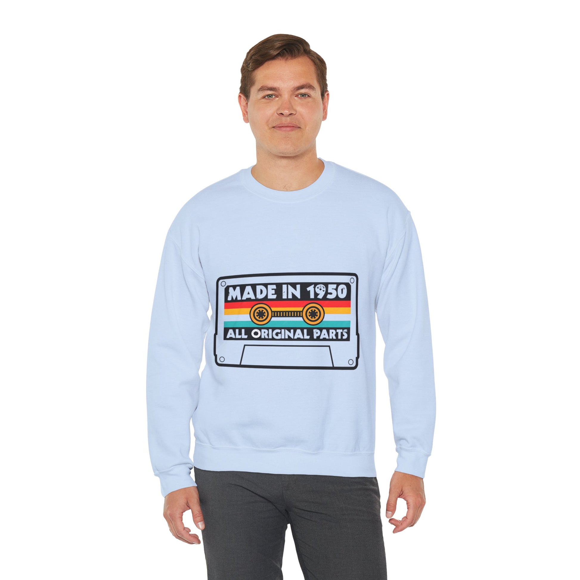 Vintage 1950s Old Tape Cassette Unisex Heavy Blend™ Crewneck Sweatshirt | Retro Graphic Sweatshirt - ArtShirt Couture