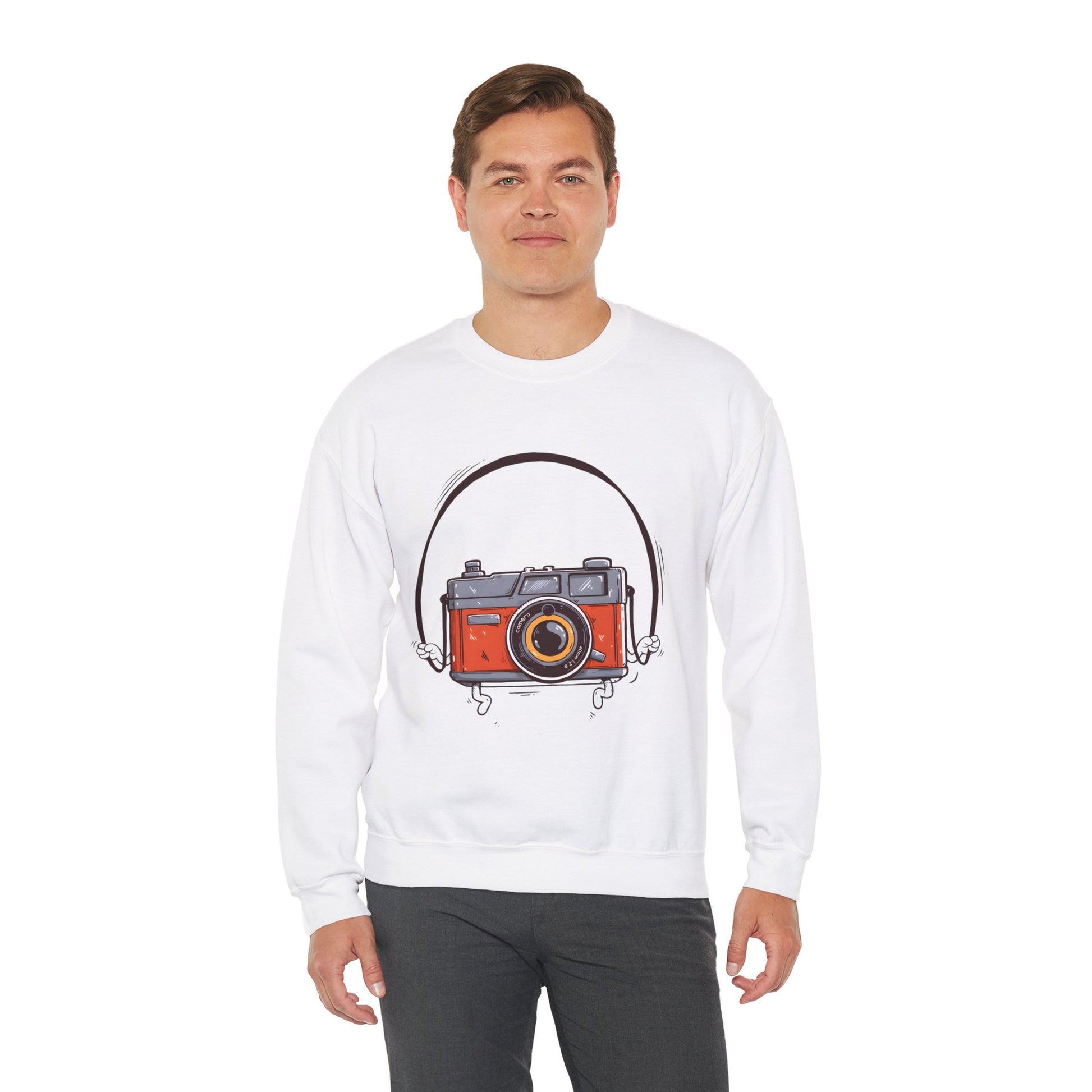 The Camera Unisex Heavy Blend™ Crewneck Sweatshirt | Stylish Graphic Sweatshirt for Photography Lovers - ArtShirt Couture