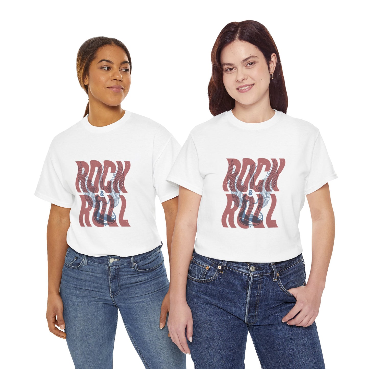 Rock 'N' Roll Unisex Heavy Cotton Tee | Classic Graphic T-Shirt for Music Lovers - ArtShirt Couture