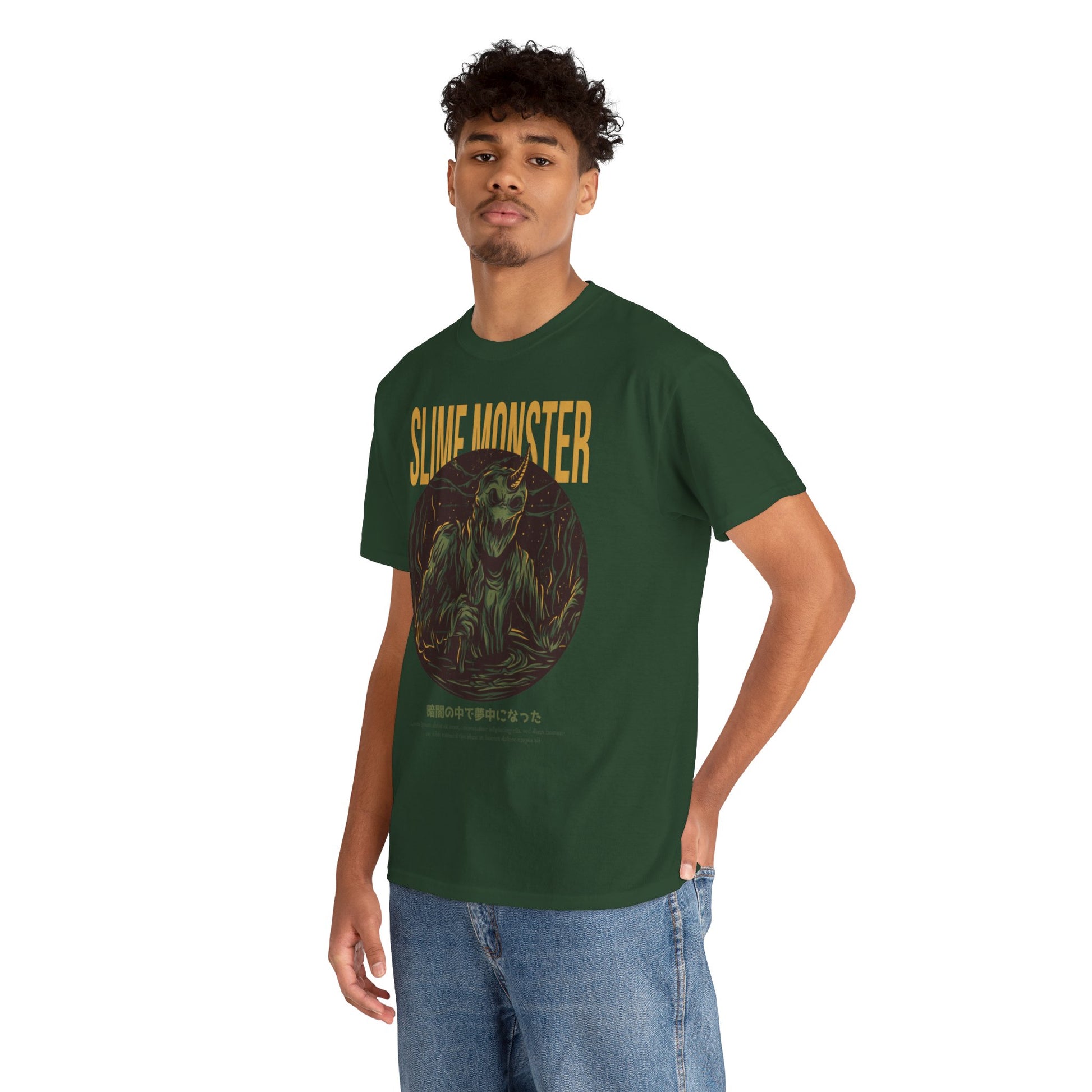 Slime Monster Unisex Heavy Cotton Tee | Fun Graphic T-Shirt for Kids and Monster Lovers - ArtShirt Couture