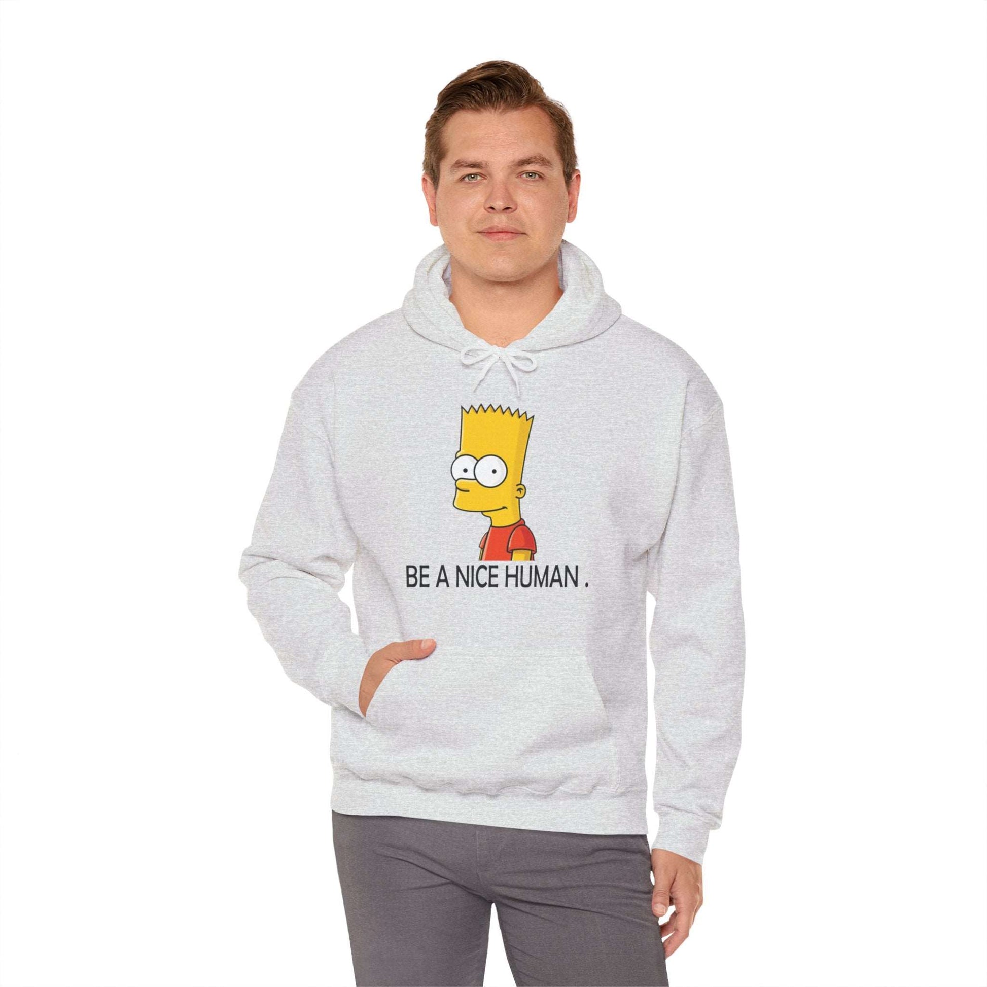Bart Simspon its nice to be human Unisex Heavy Blend™ Hoodie - ArtShirt Couture