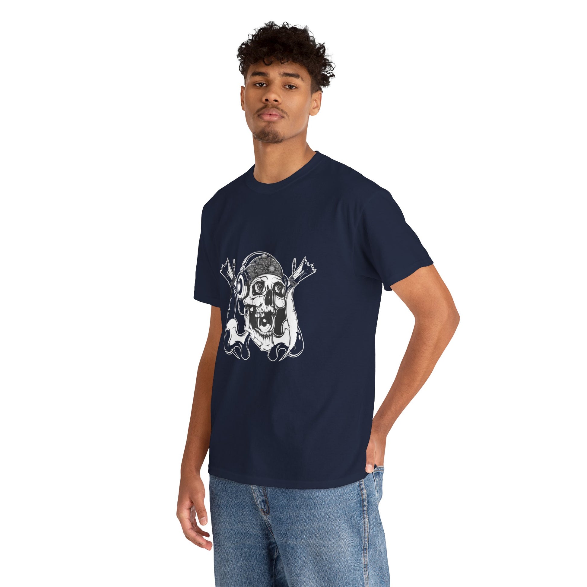 The Skeleton Unisex Heavy Cotton Tee | Spooky Graphic T-Shirt for Halloween and Skull Enthusiasts - ArtShirt Couture