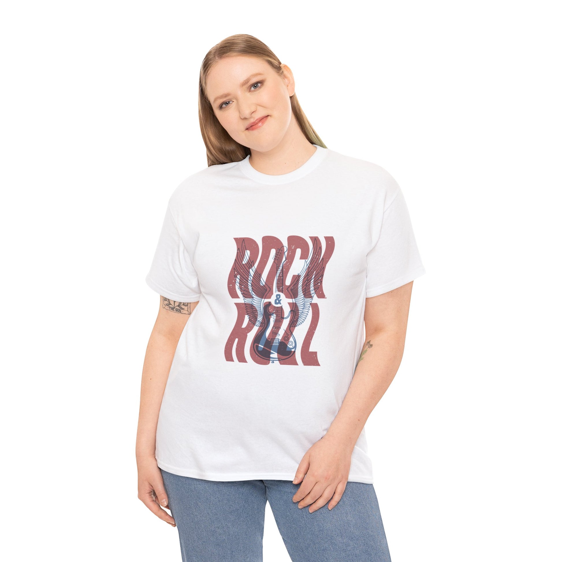 Rock 'N' Roll Unisex Heavy Cotton Tee | Classic Graphic T-Shirt for Music Lovers - ArtShirt Couture