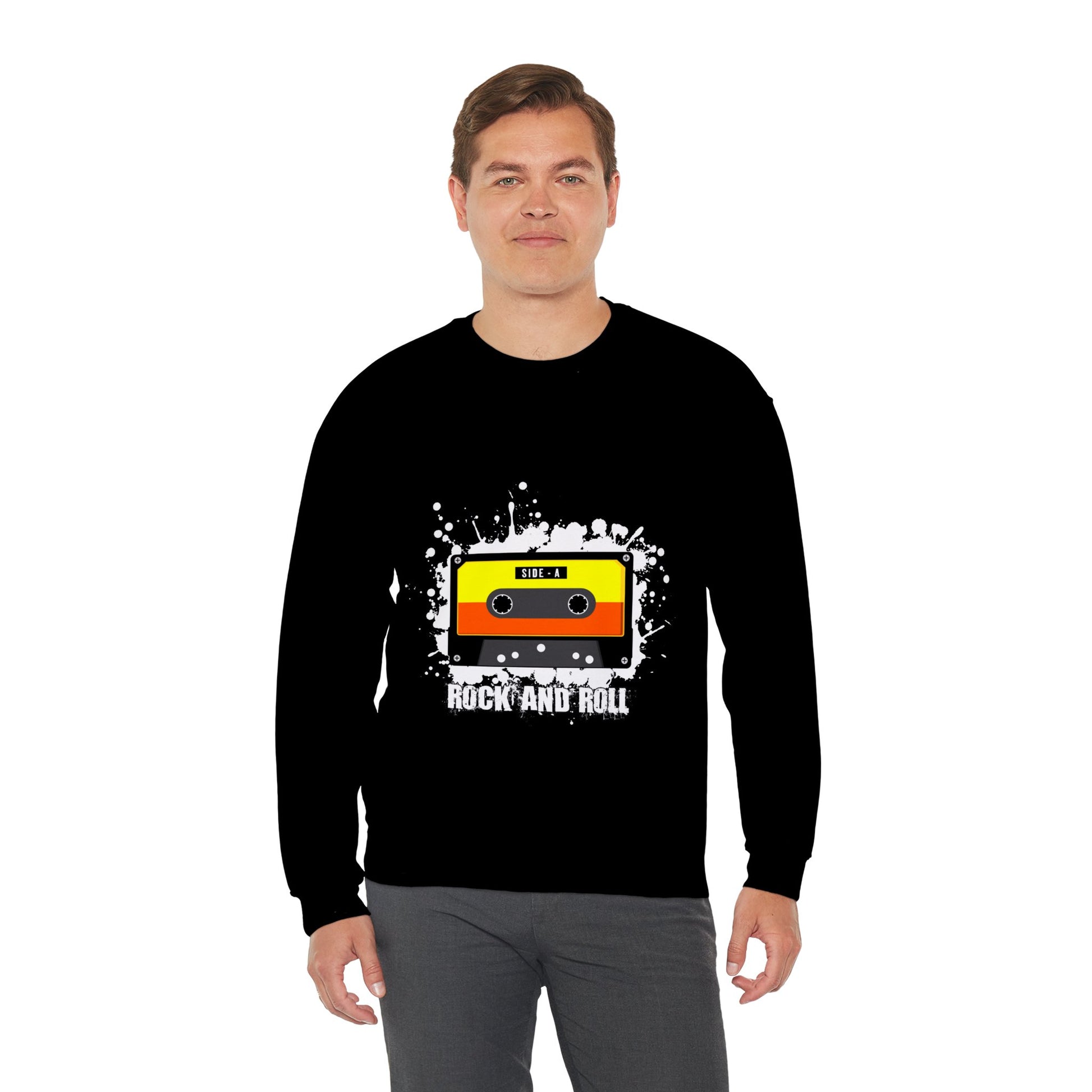 Rock 'N' Roll Unisex Heavy Blend™ Crewneck Sweatshirt | Classic Music Graphic Sweatshirt - ArtShirt Couture