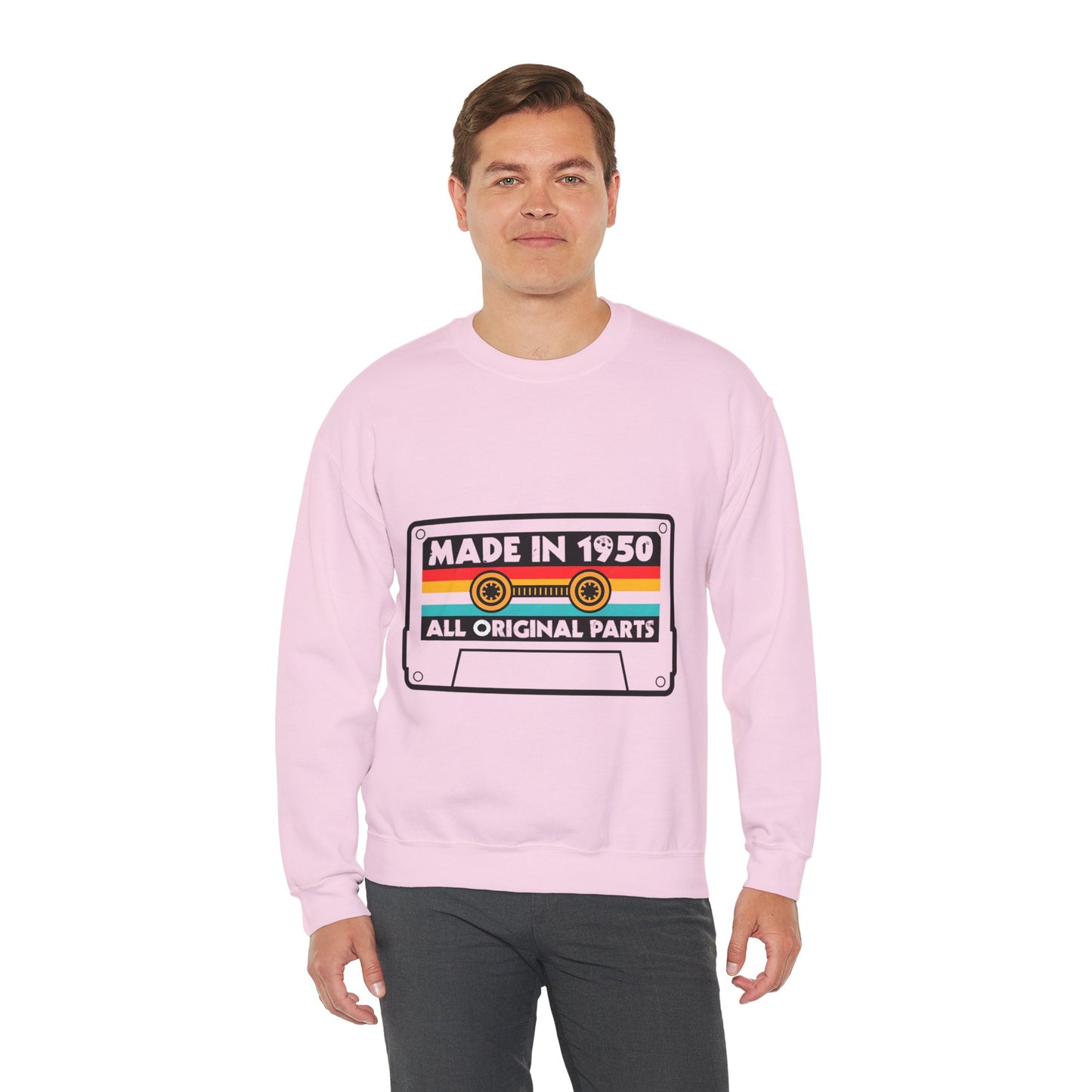 Vintage 1950s Old Tape Cassette Unisex Heavy Blend™ Crewneck Sweatshirt | Retro Graphic Sweatshirt - ArtShirt Couture