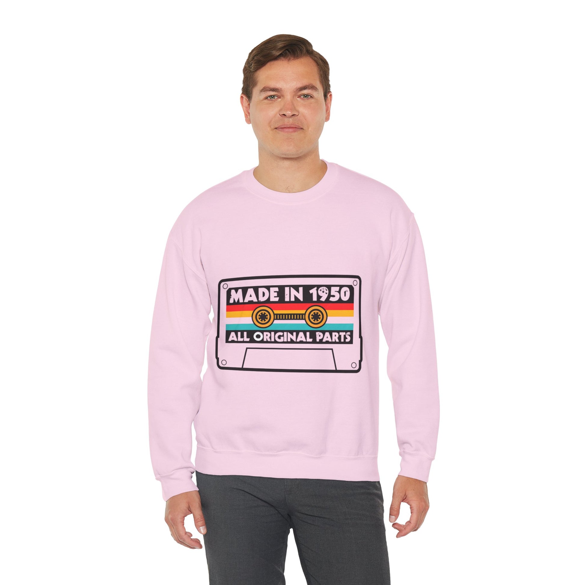Vintage 1950s Old Tape Cassette Unisex Heavy Blend™ Crewneck Sweatshirt | Retro Graphic Sweatshirt - ArtShirt Couture