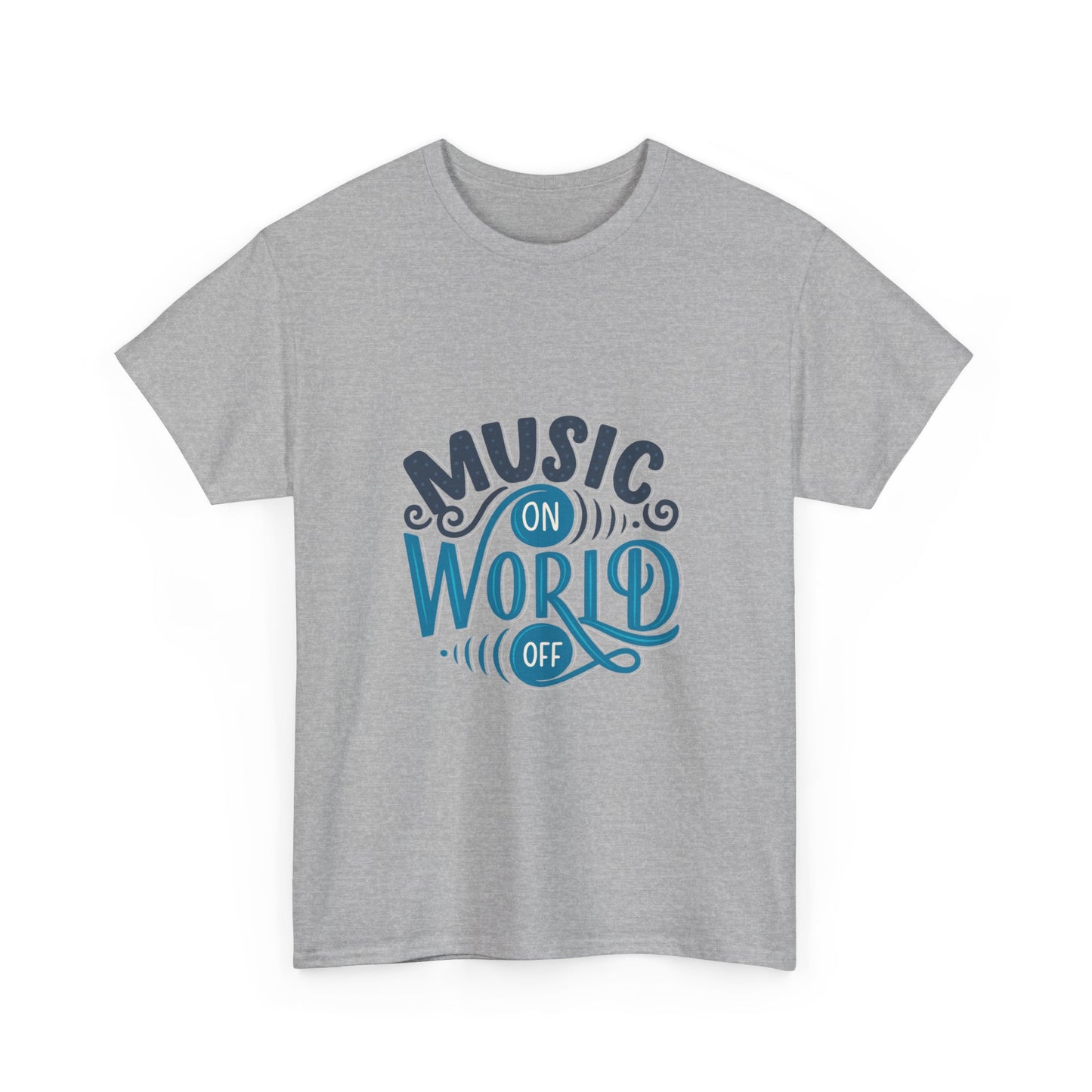 Music World Unisex Heavy Cotton Tee | Vibrant Graphic T-Shirt for Music Enthusiasts - ArtShirt Couture