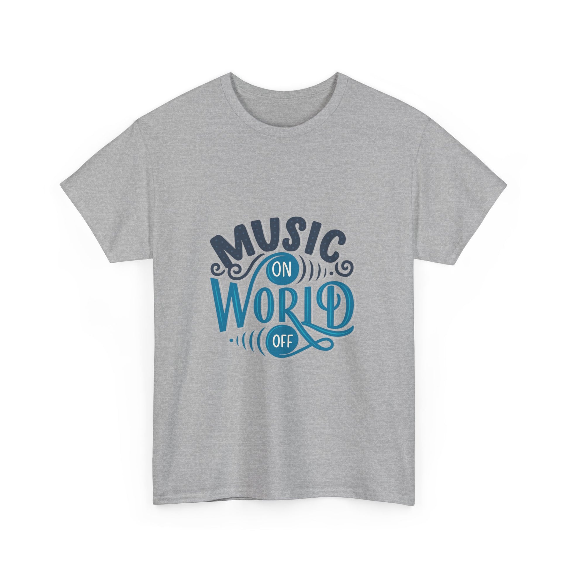 Music World Unisex Heavy Cotton Tee | Vibrant Graphic T-Shirt for Music Enthusiasts - ArtShirt Couture