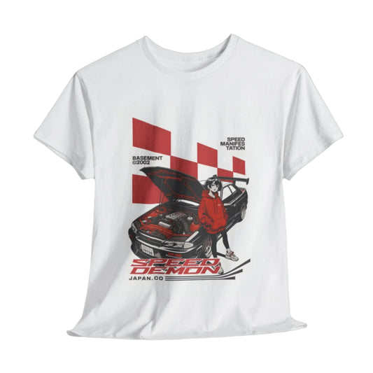 Speed Demon Unisex Heavy Cotton Tee | Stylish Graphic T-Shirt for Racing Enthusiasts - ArtShirt Couture